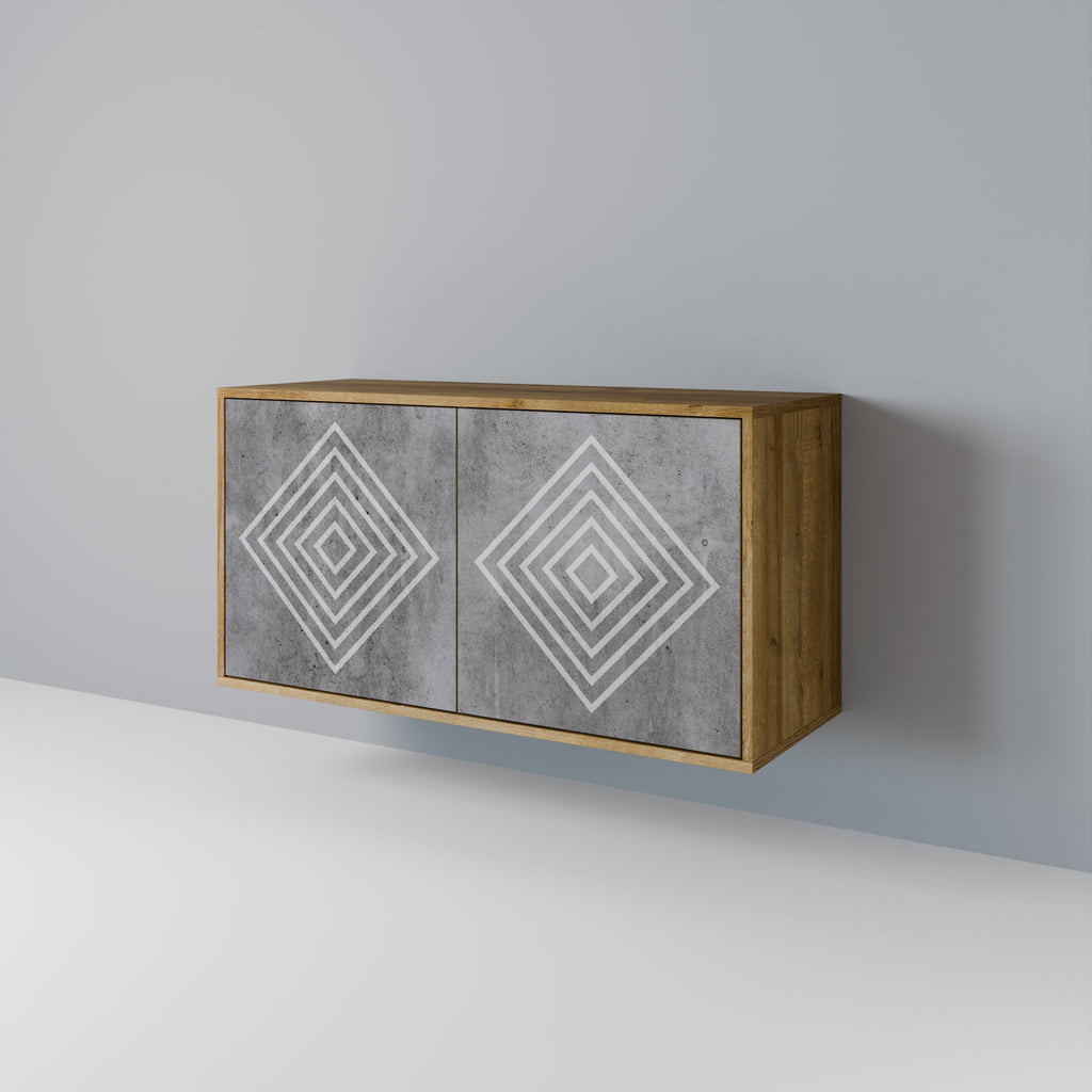 POLYGONAL ARTISTRY 2-Door Sideboard in Oak Effect