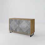 POLYGONAL ARTISTRY 2-Door Sideboard in Oak Effect