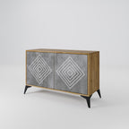 POLYGONAL ARTISTRY 2-Door Sideboard in Oak Effect