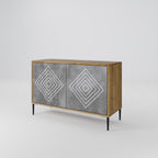 POLYGONAL ARTISTRY 2-Door Sideboard in Oak Effect