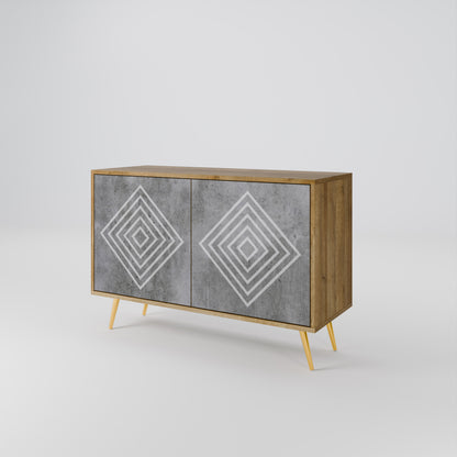 POLYGONAL ARTISTRY Aparador de 2 Portas