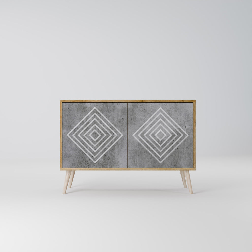 POLYGONAL ARTISTRY 2-Door Sideboard in Oak Effect