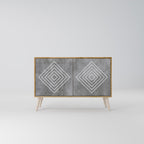 POLYGONAL ARTISTRY 2-Door Sideboard in Oak Effect