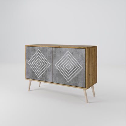 POLYGONAL ARTISTRY Aparador de 2 Portas