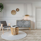 POLYGONAL ARTISTRY 2-Door Sideboard in Oak Effect