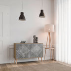 POLYGONAL ARTISTRY 2-Door Sideboard in Oak Effect