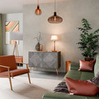 POLYGONAL ARTISTRY 2-Door Sideboard in Oak Effect