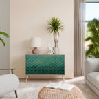 TESSELATED GREENERY Aparador de 2 Portas em Efeito Carvalho