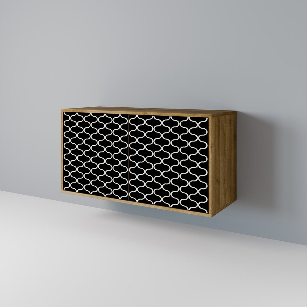 TESSELATED BLACKNESS Aparador de 2 Portas em Efeito Carvalho