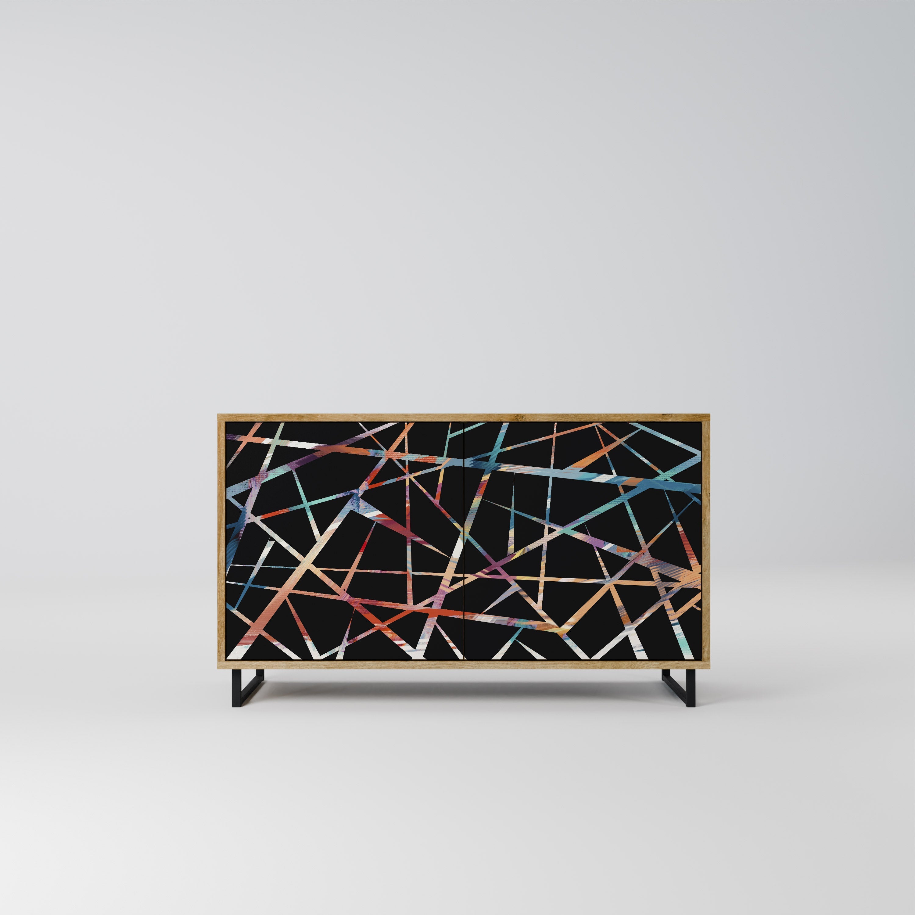 POLYGON VERVE Aparador de 2 Portas em Efeito Carvalho