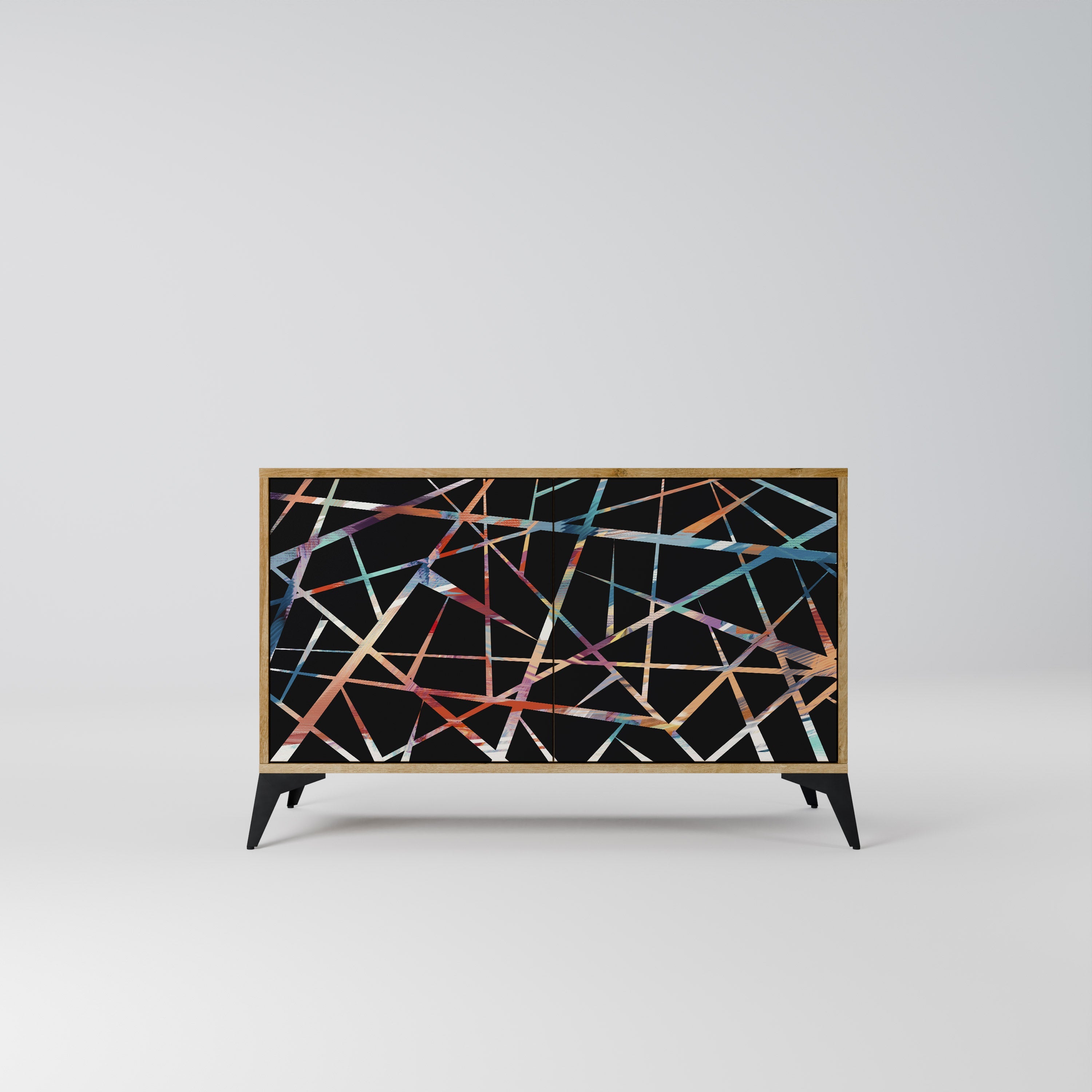 POLYGON VERVE Aparador de 2 Portas em Efeito Carvalho