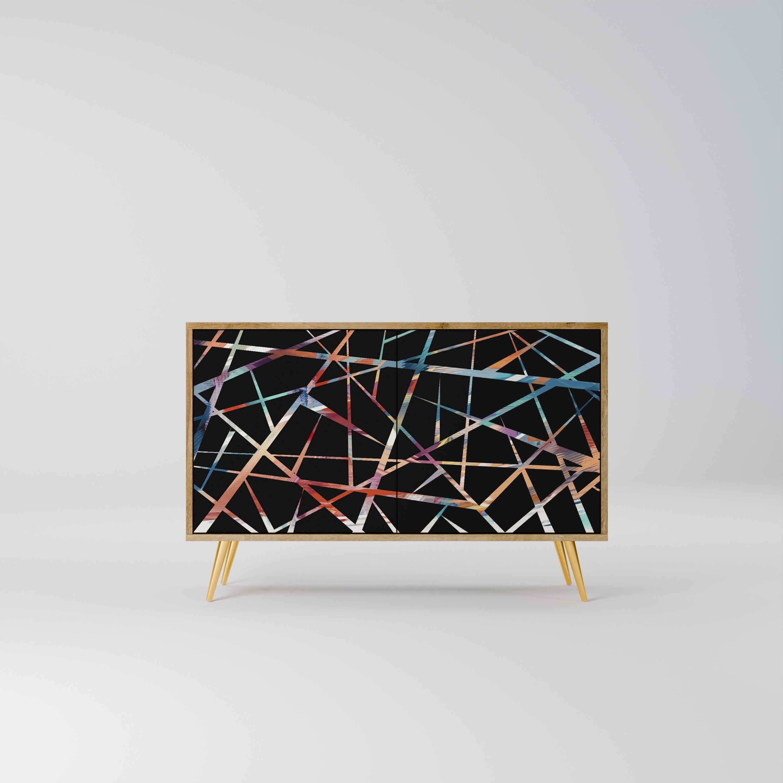 POLYGON VERVE Aparador de 2 Portas em Efeito Carvalho