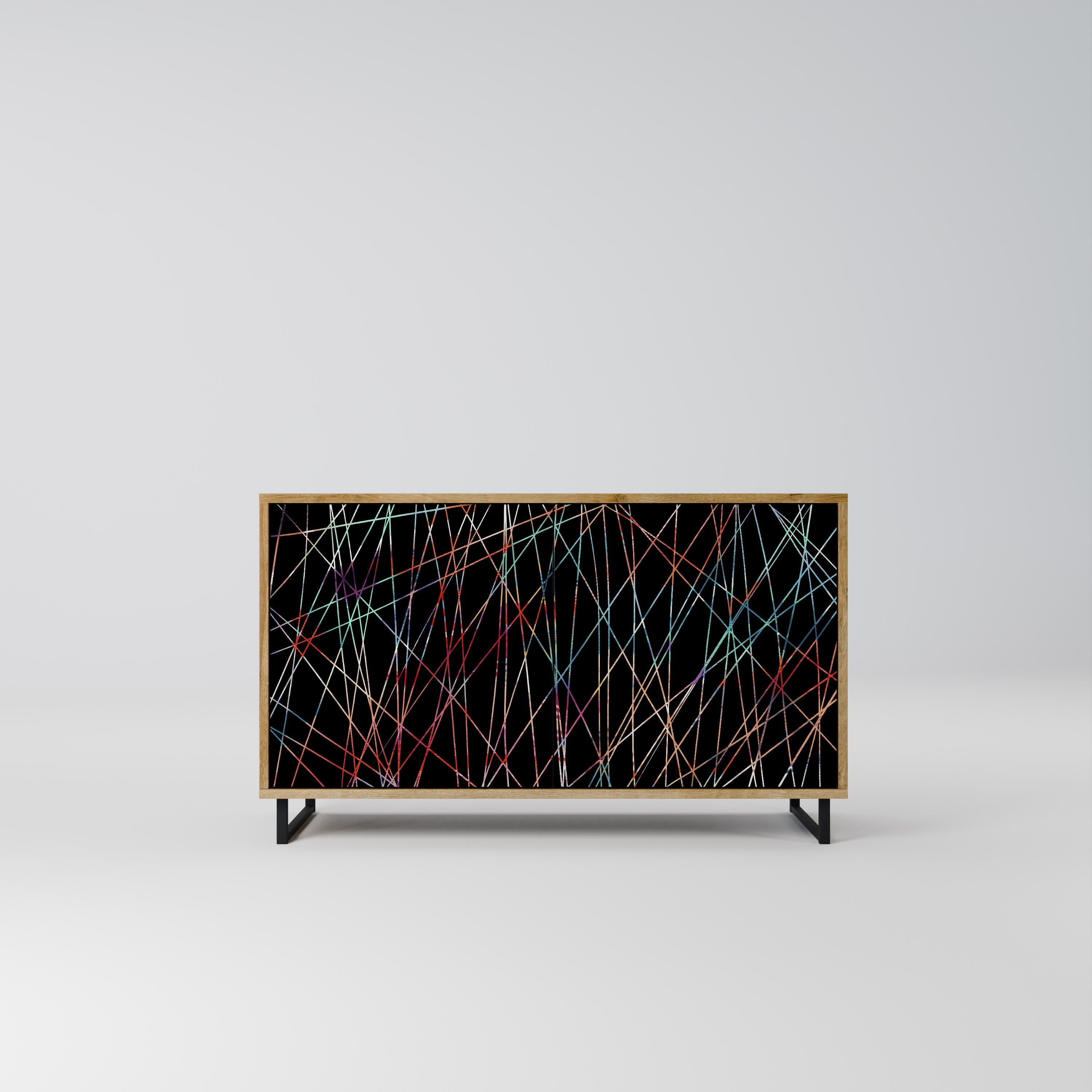 LUMINOUS SNARE Aparador de 2 Portas em Efeito Carvalho