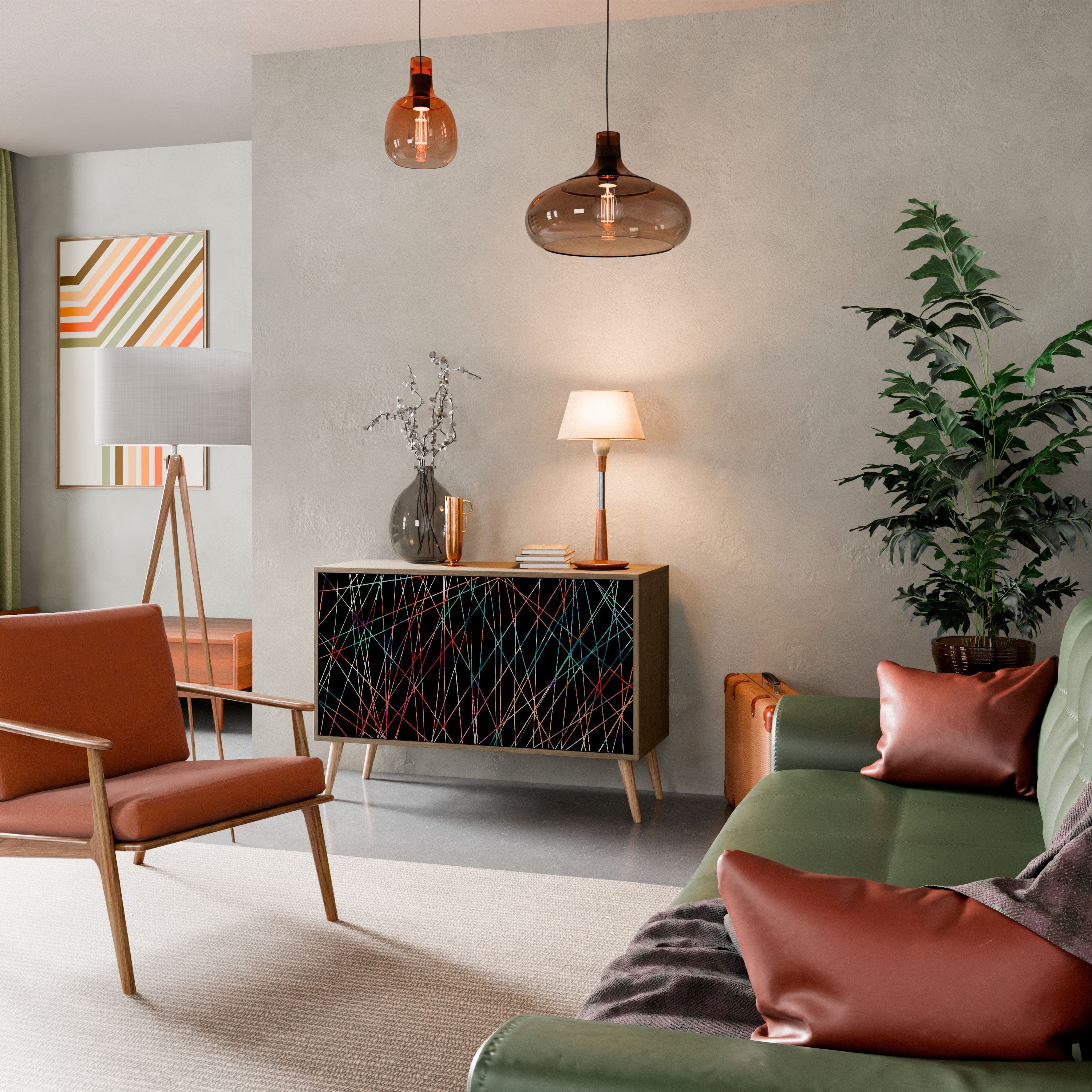 LUMINOUS SNARE 2-Door Sideboard in Oak Effect