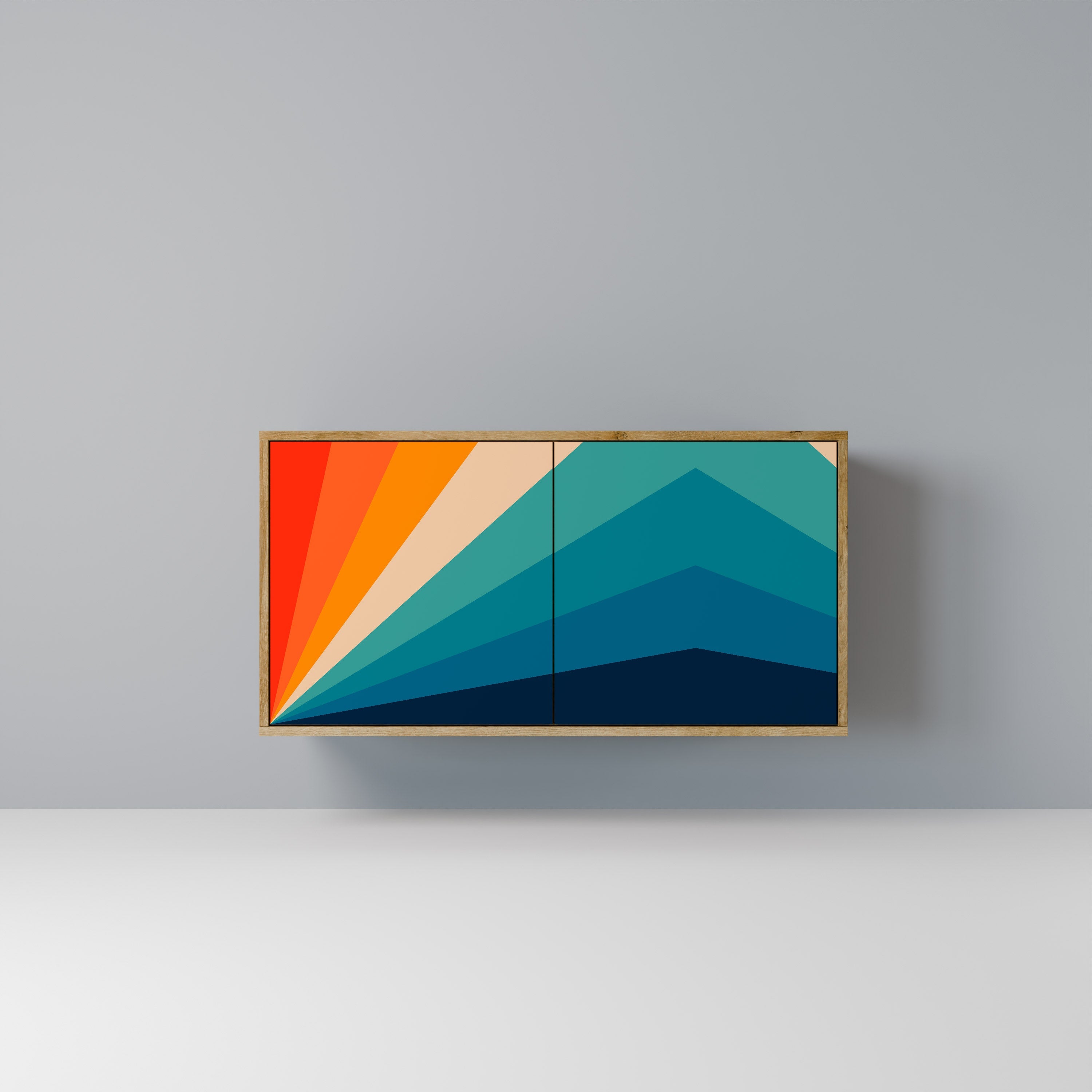 PRISM CONCUSSION Aparador de 2 Portas em Efeito Carvalho