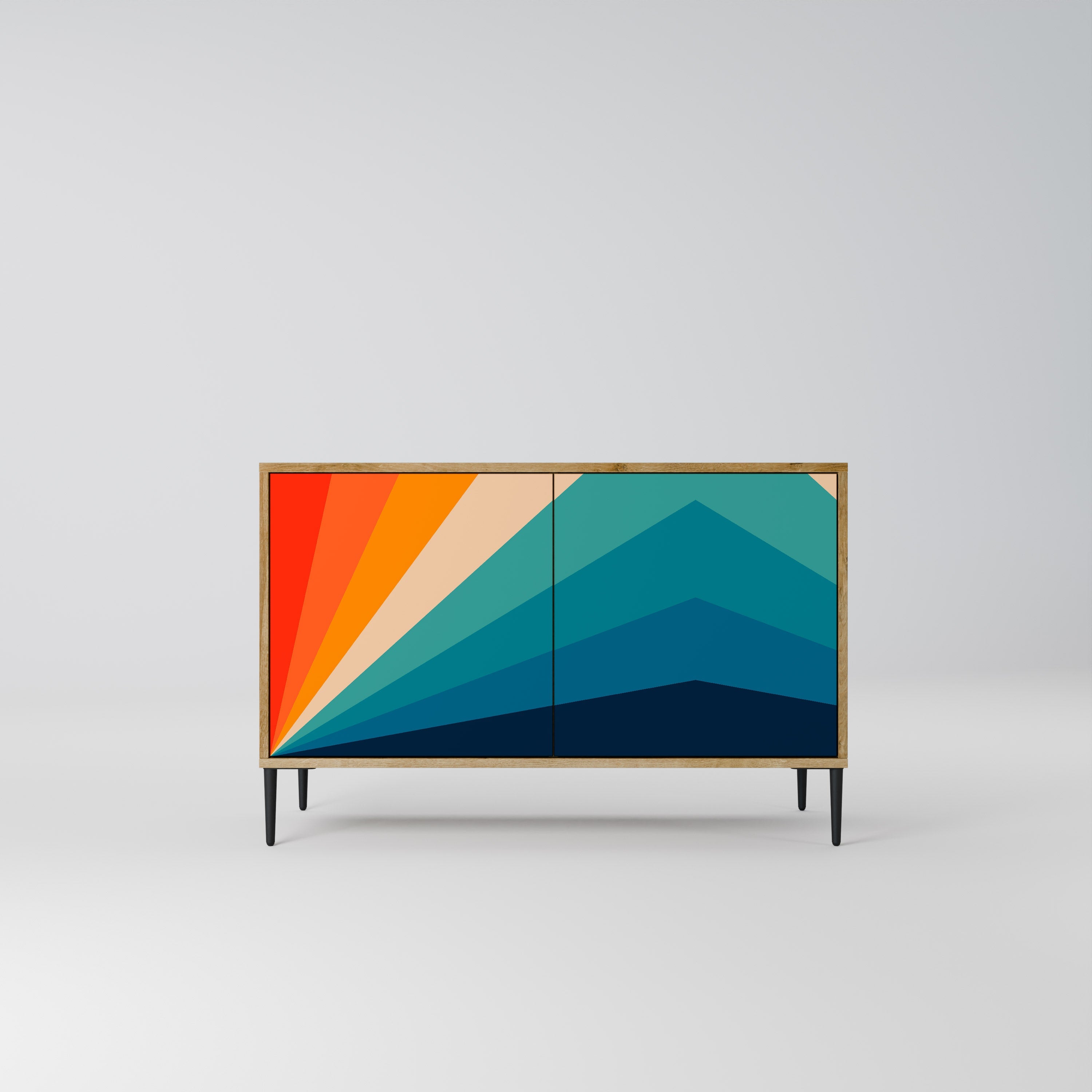 PRISM CONCUSSION Aparador de 2 Portas em Efeito Carvalho