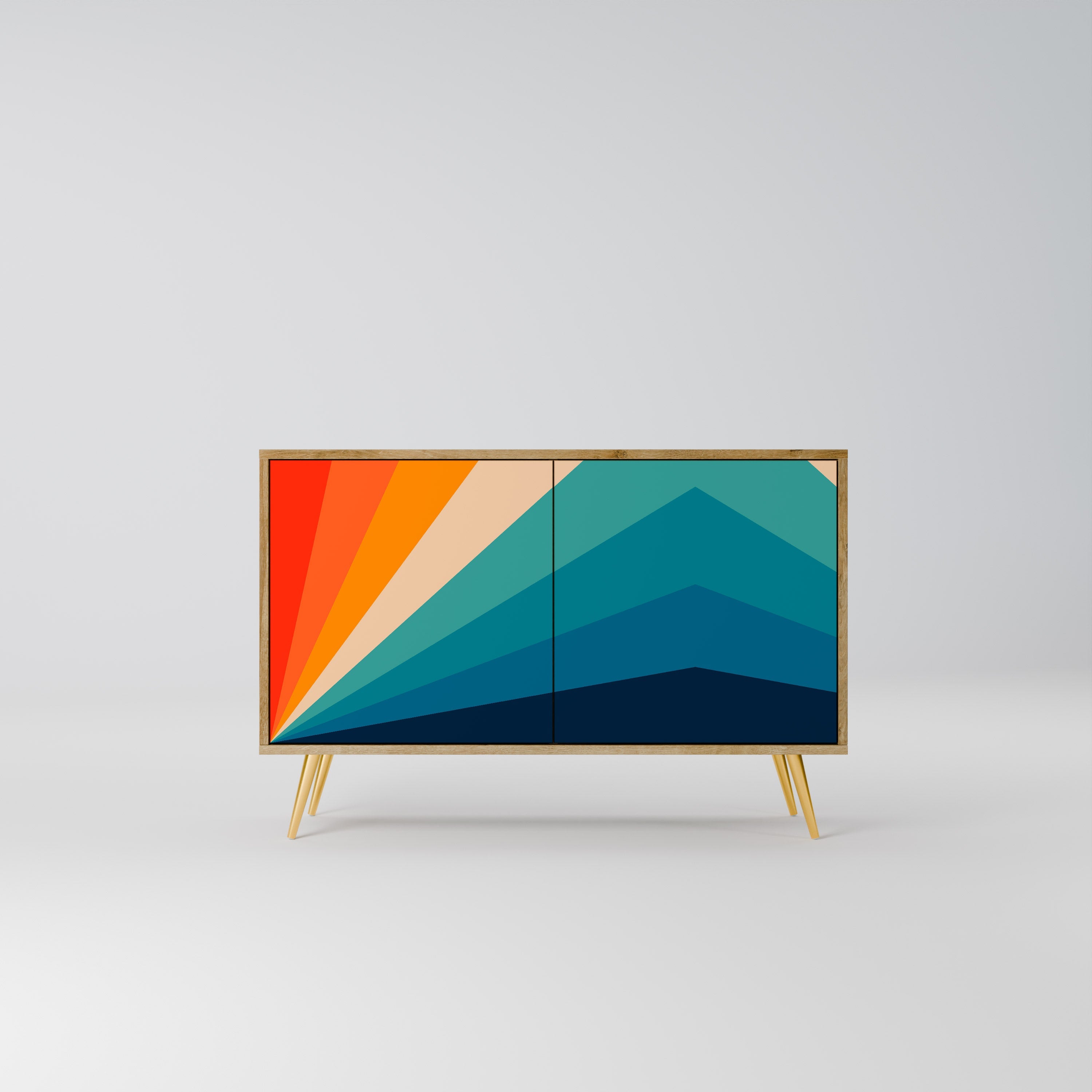 PRISM CONCUSSION Aparador de 2 Portas em Efeito Carvalho