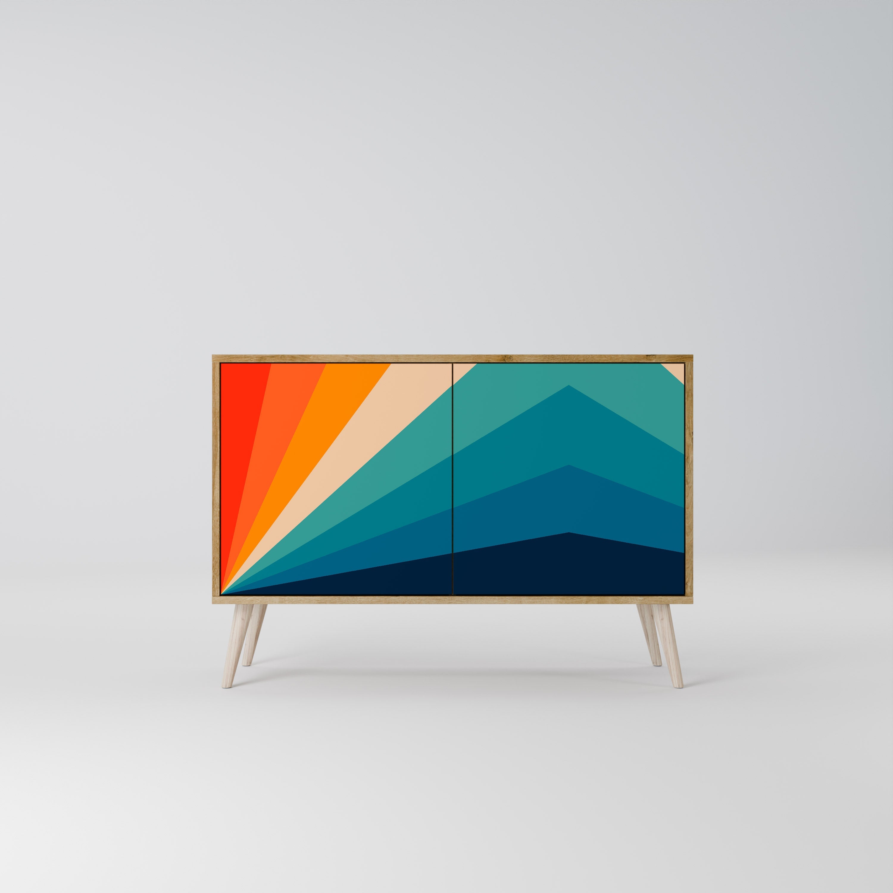 PRISM CONCUSSION Aparador de 2 Portas em Efeito Carvalho