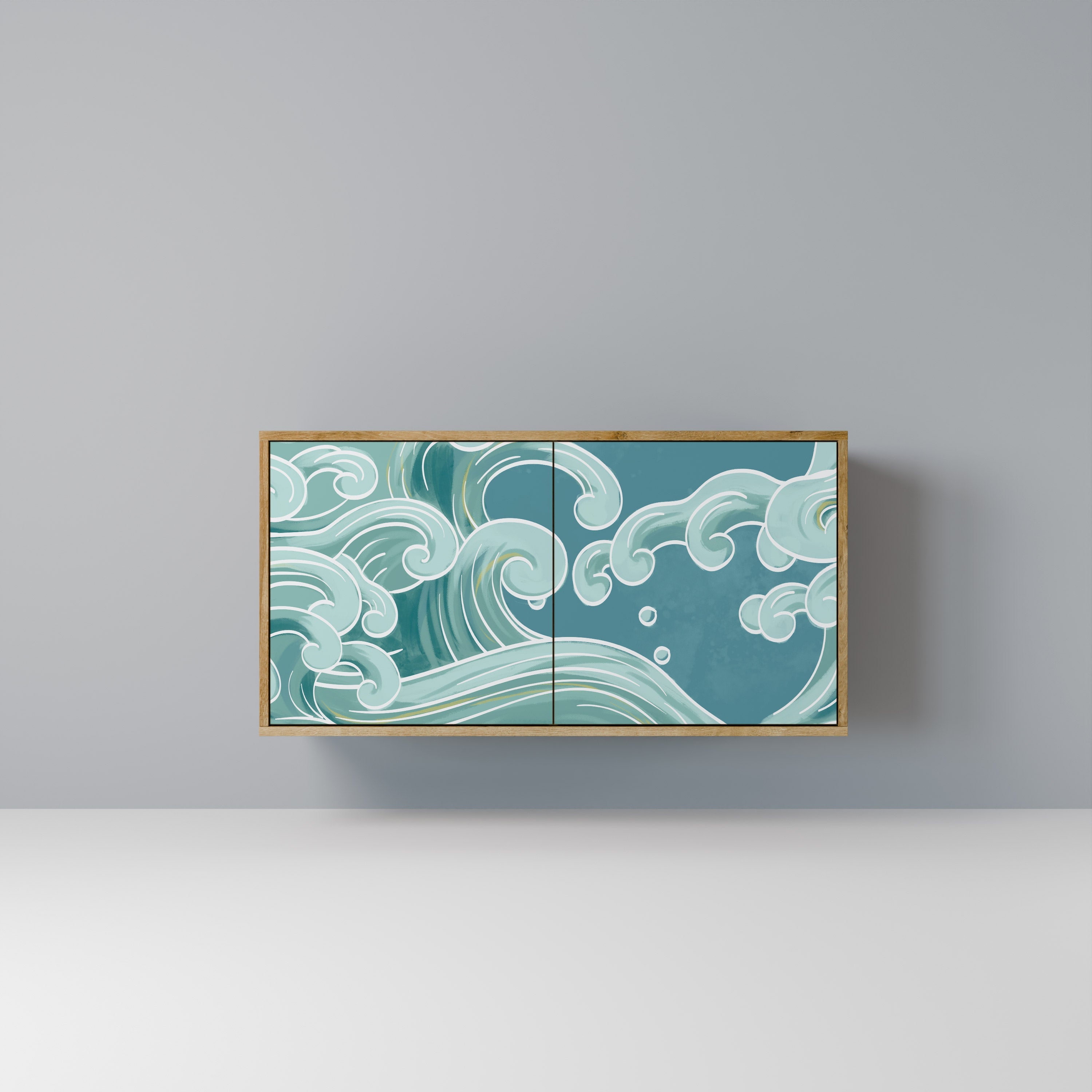 ASIAN SWAY Aparador de 2 Portas em Efeito Carvalho