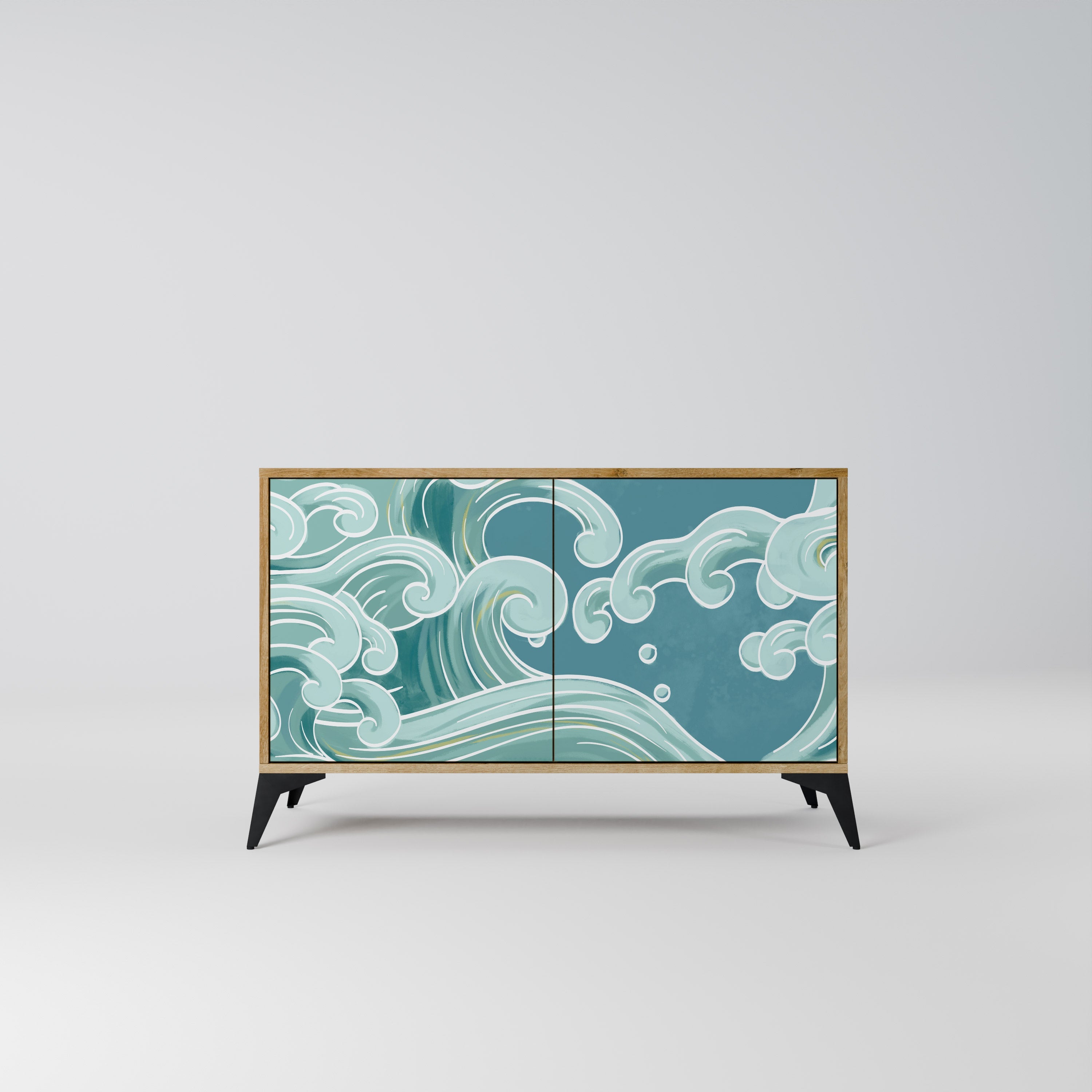 ASIAN SWAY Aparador de 2 Portas em Efeito Carvalho