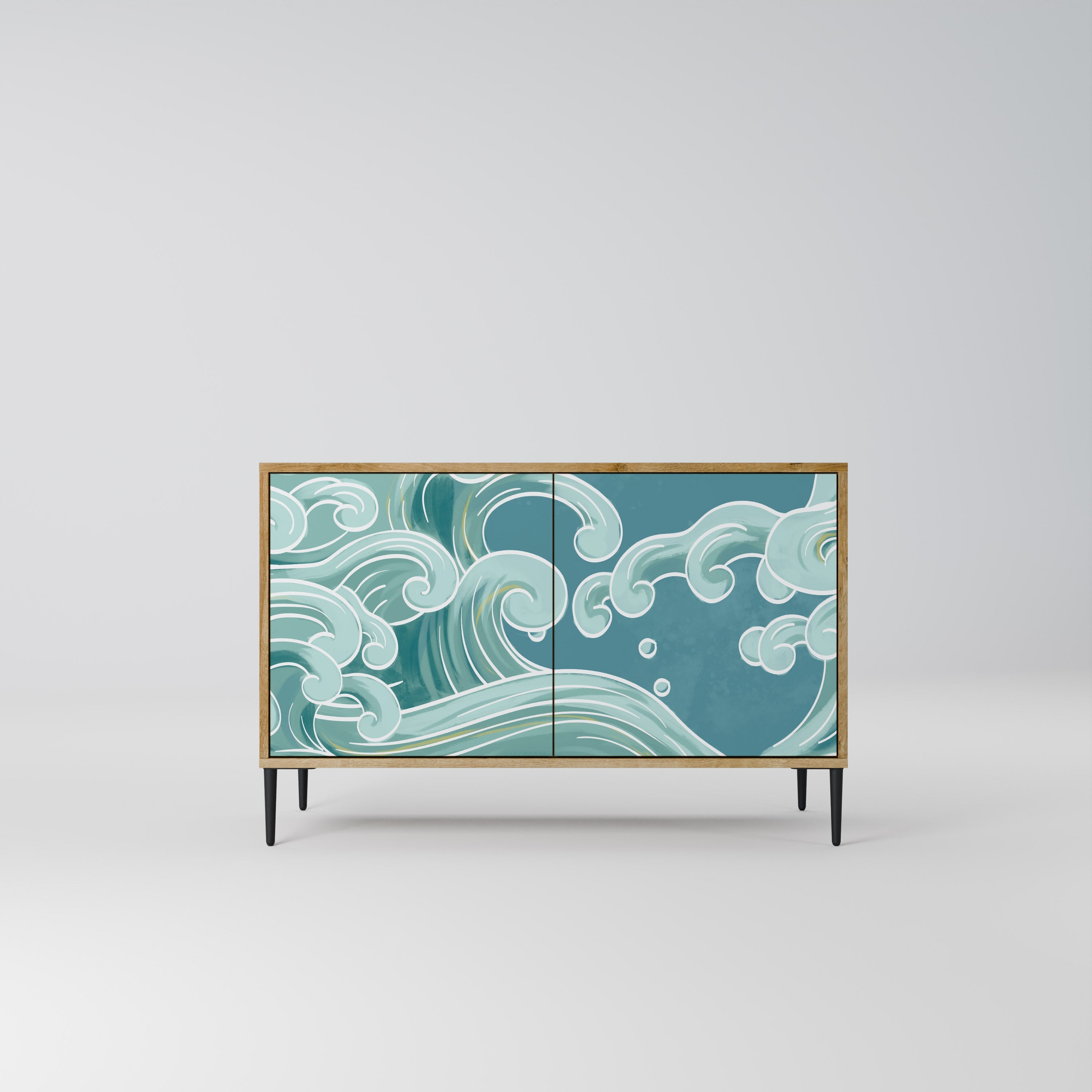 ASIAN SWAY Aparador de 2 Portas em Efeito Carvalho