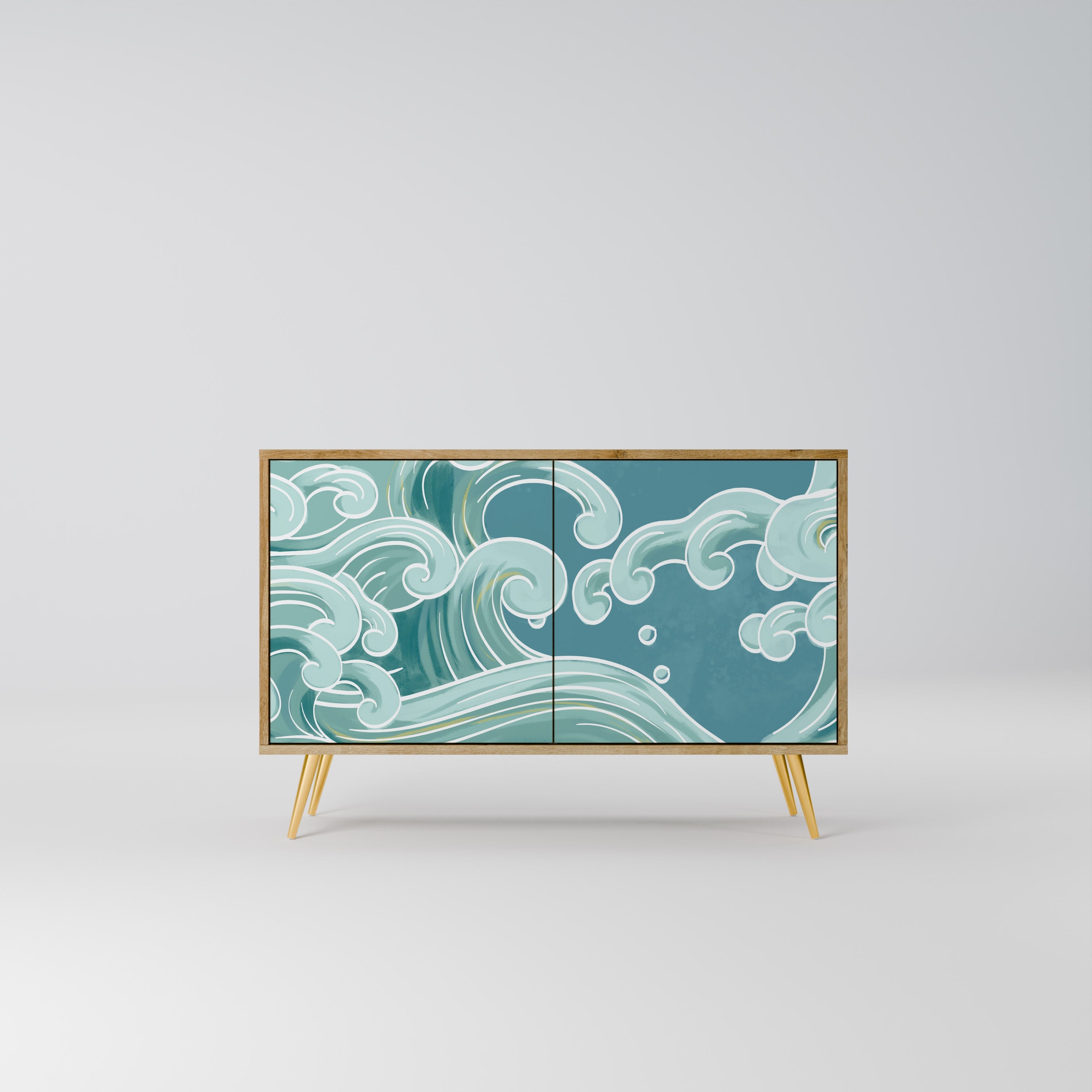 ASIAN SWAY Aparador de 2 Portas em Efeito Carvalho