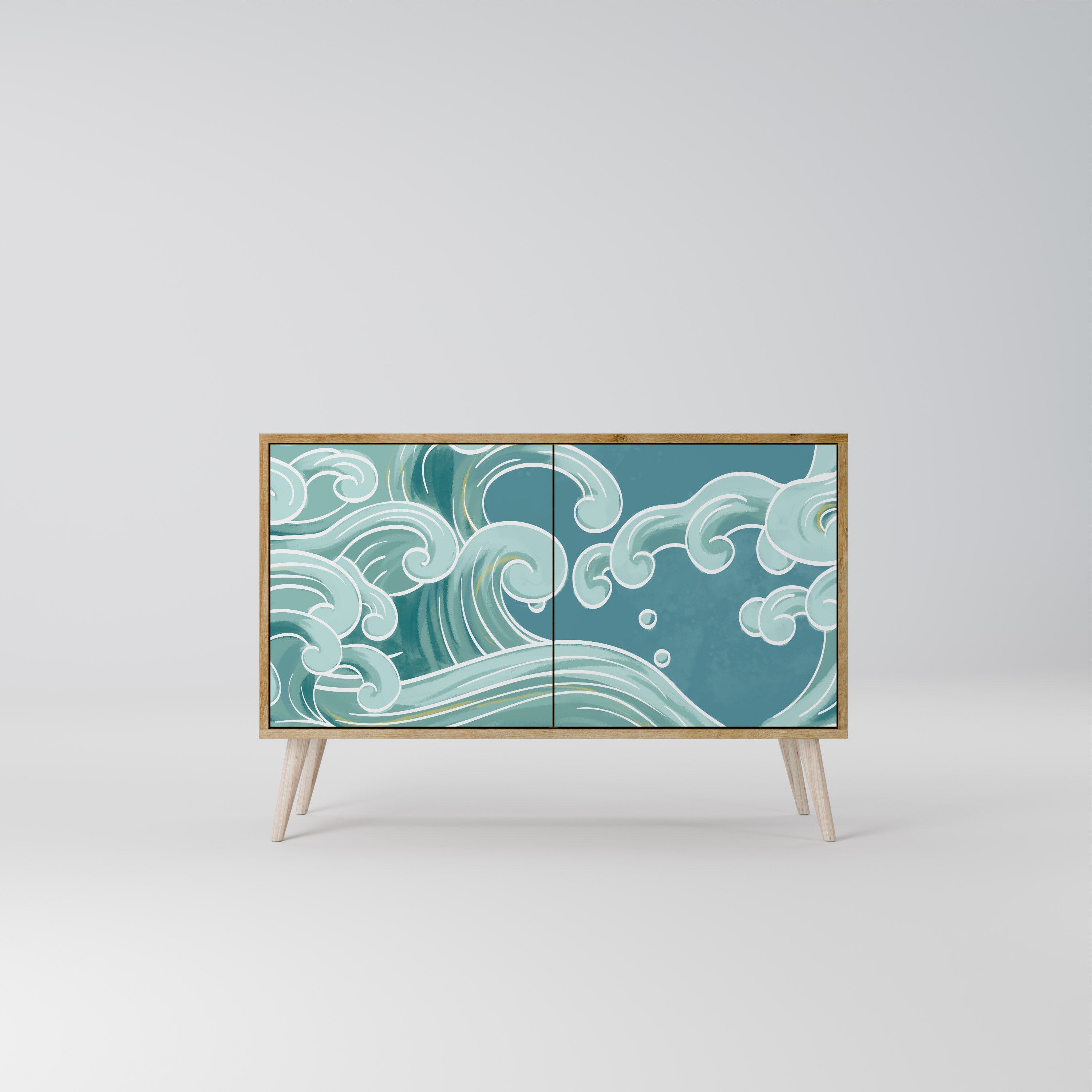 ASIAN SWAY Aparador de 2 Portas em Efeito Carvalho