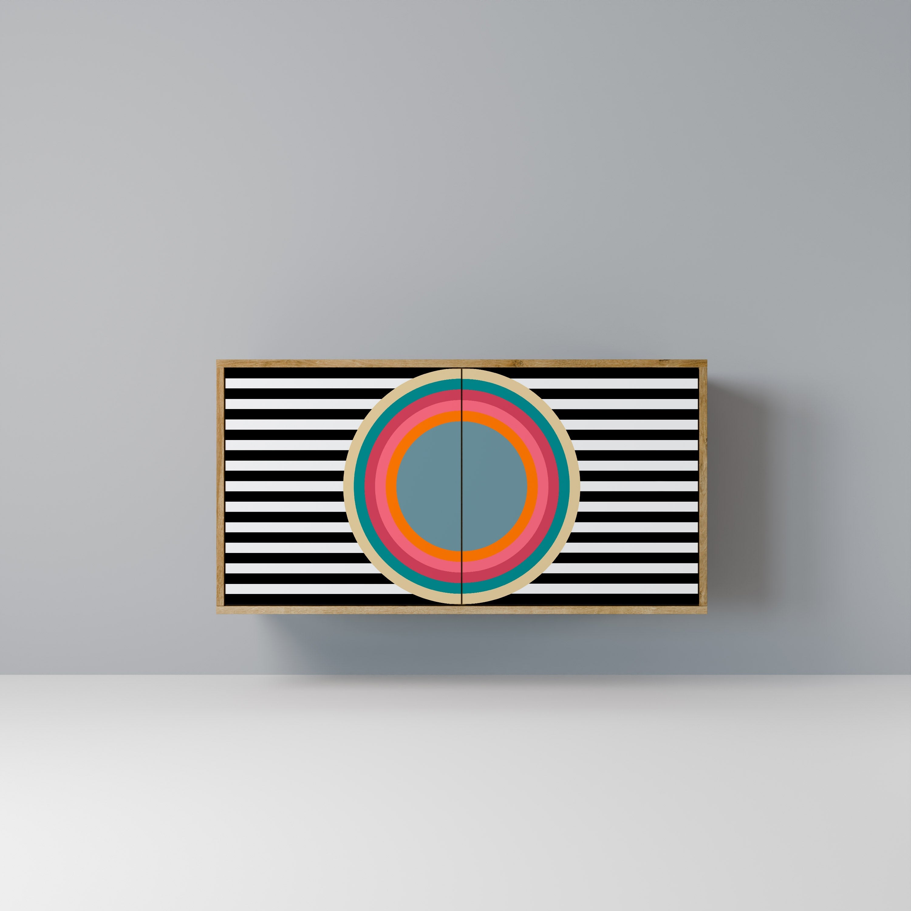 SPECTRA SHOWCASE Aparador de 2 Portas em Efeito Carvalho