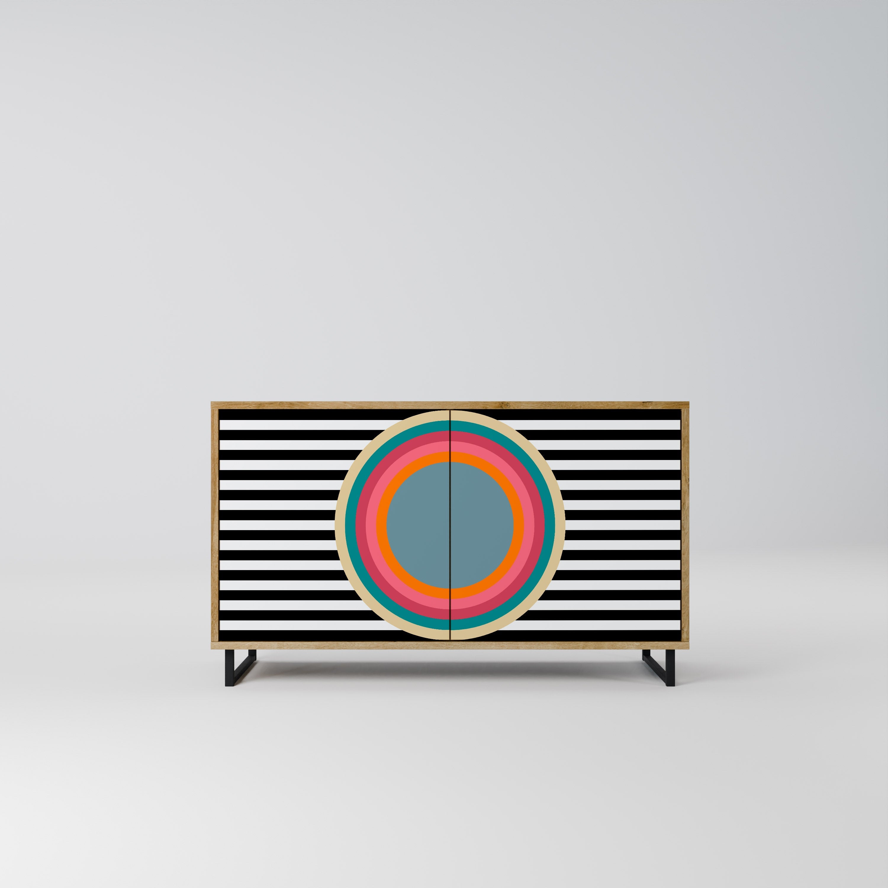 SPECTRA SHOWCASE Aparador de 2 Portas em Efeito Carvalho