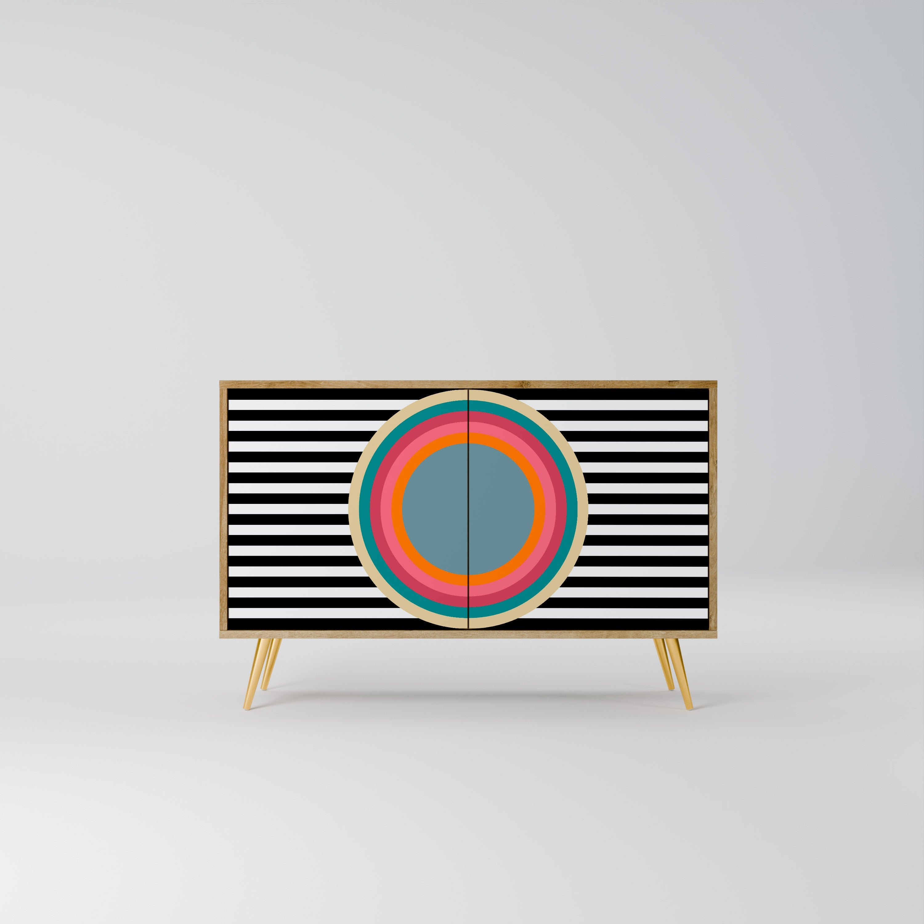 SPECTRA SHOWCASE Aparador de 2 Portas em Efeito Carvalho