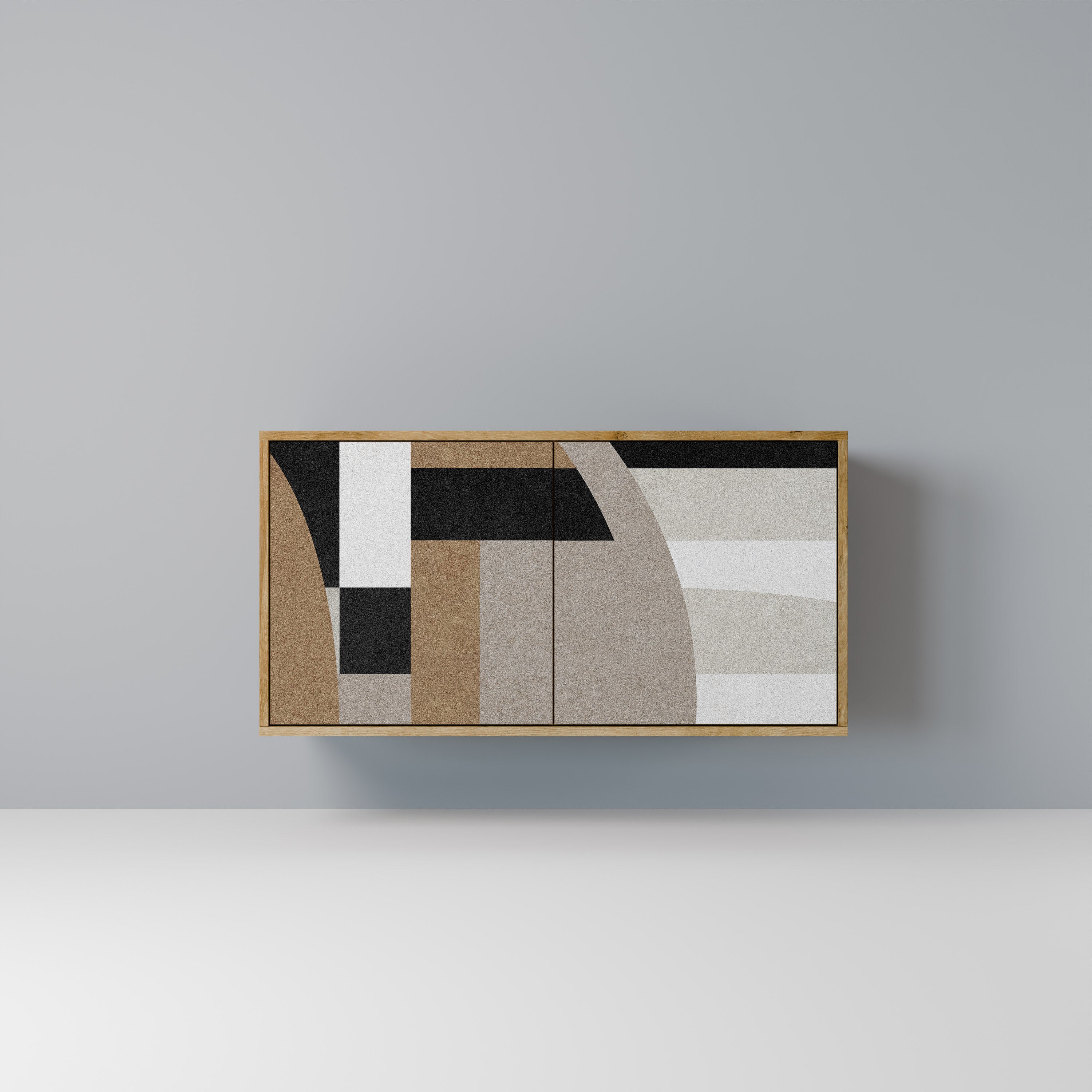 DELICATE MEMENTO Aparador de 2 Portas em Efeito Carvalho