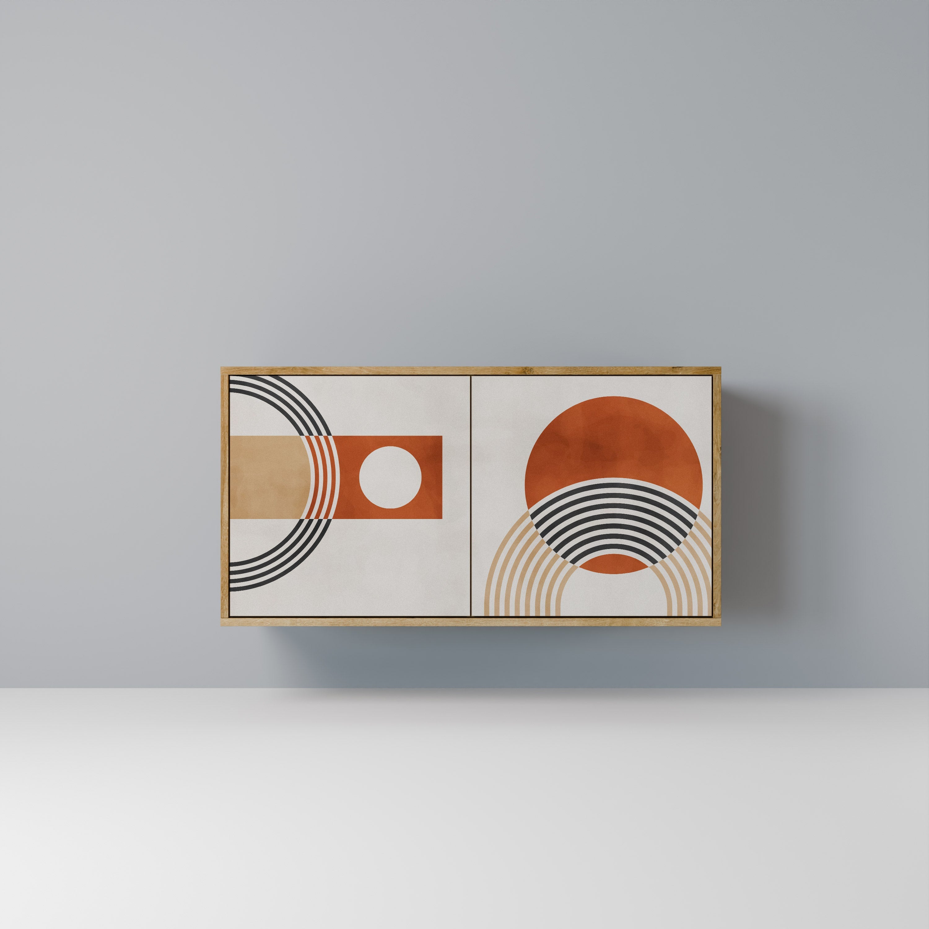 SPACE AROUND Aparador de 2 Portas em Efeito Carvalho