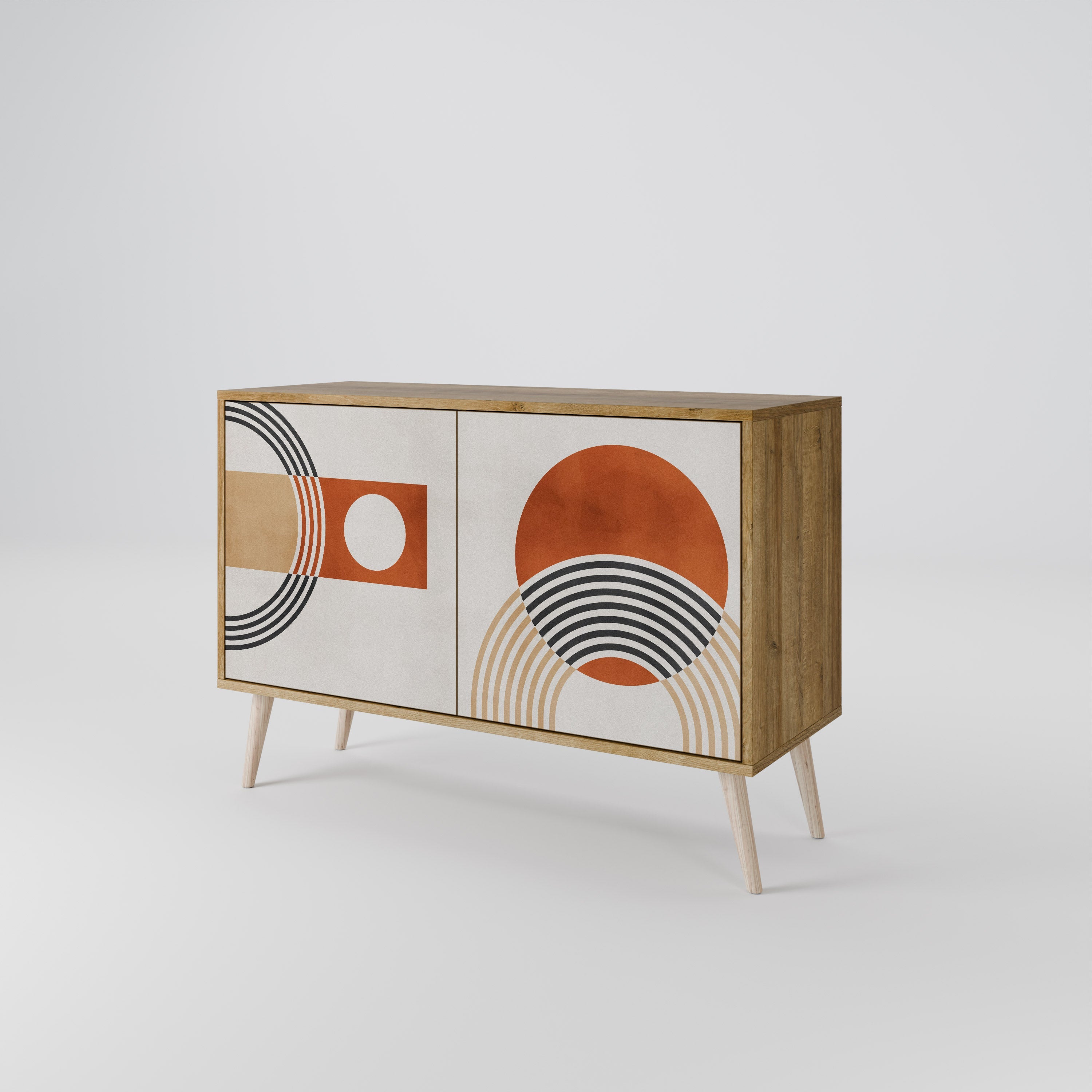 SPACE AROUND Aparador de 2 Portas em Efeito Carvalho