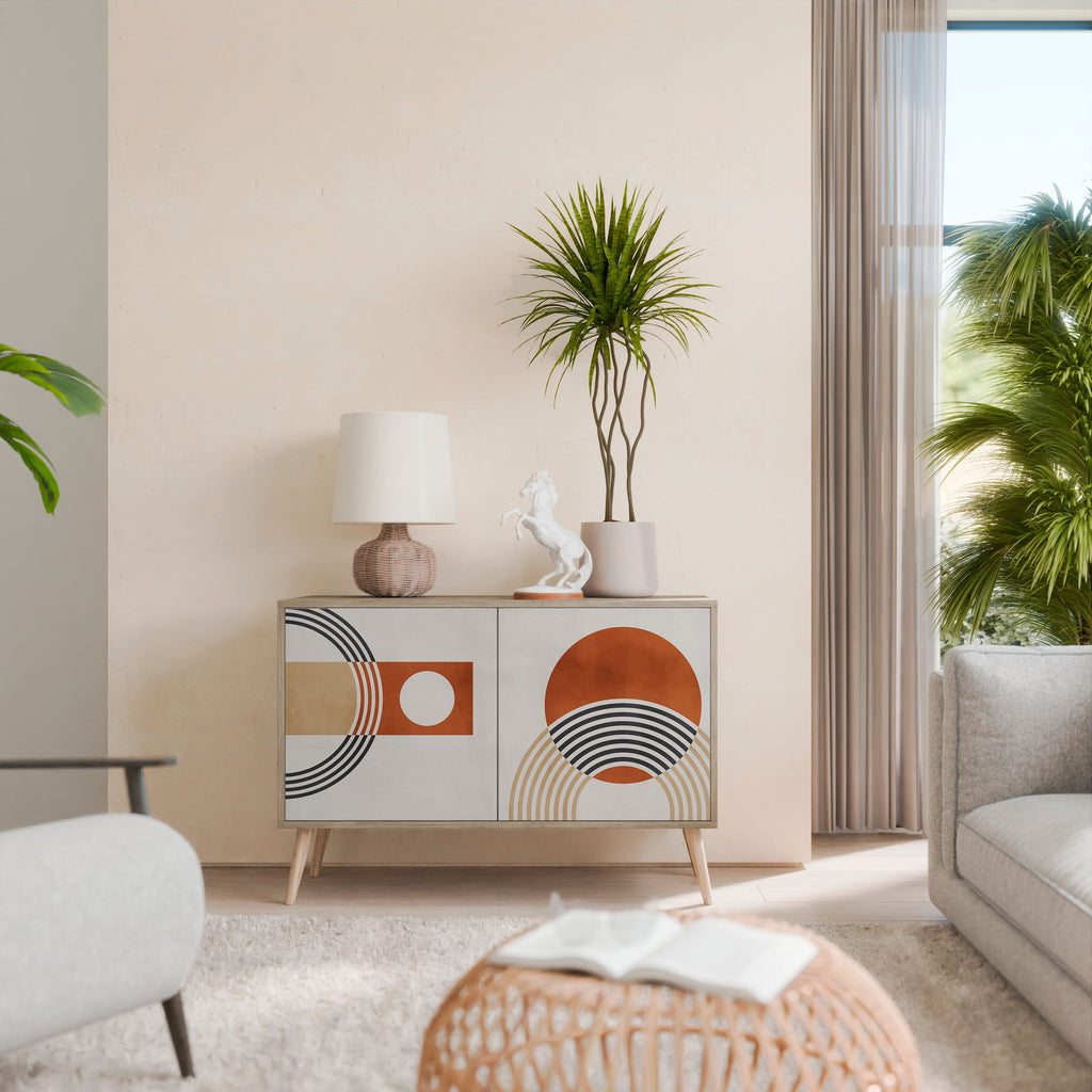 SPACE AROUND Aparador de 2 Portas em Efeito Carvalho