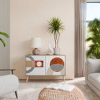 CIRCLE RHYTM Aparador de 2 Portas em Efeito Carvalho