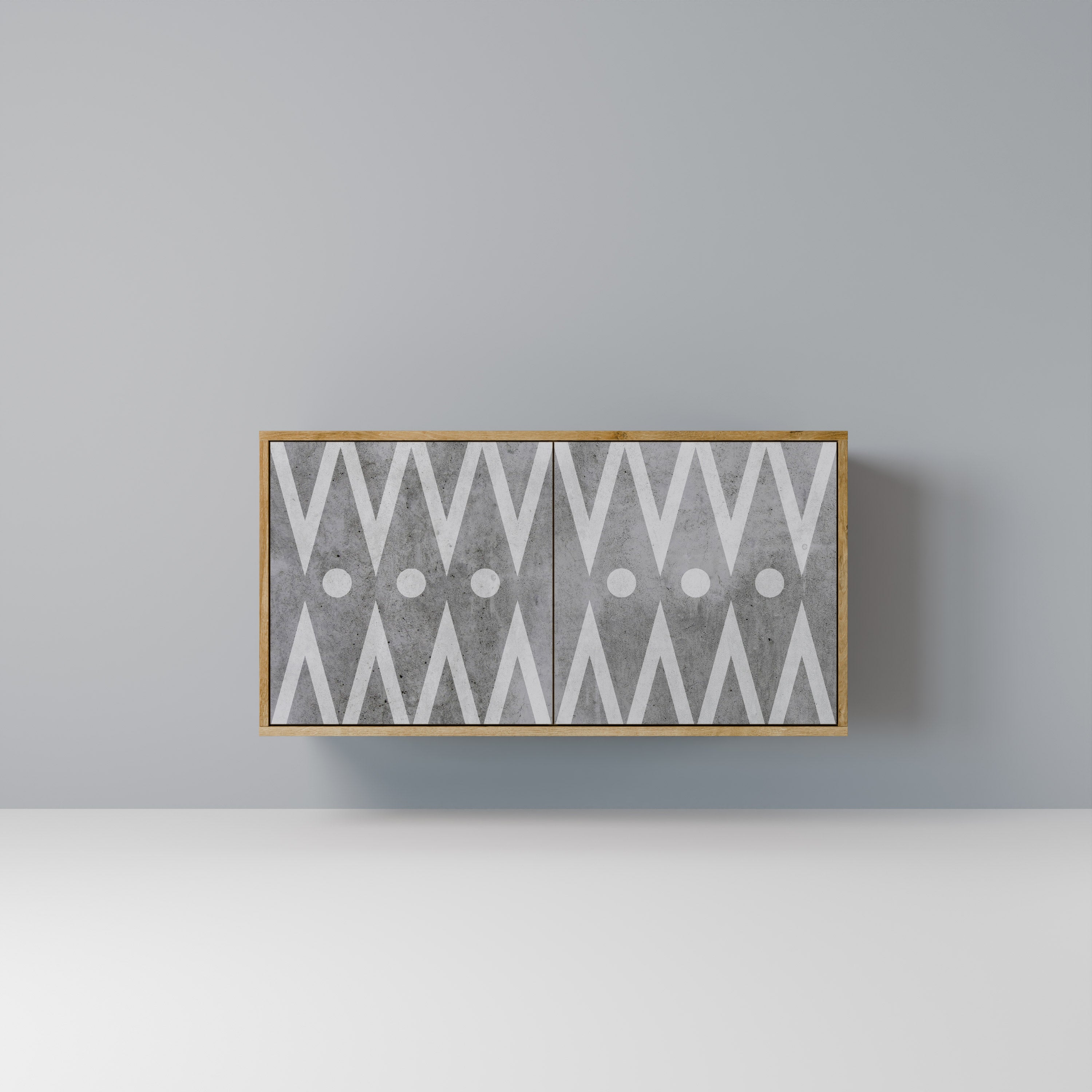 SHARP EDGES Aparador de 2 Portas em Efeito Carvalho