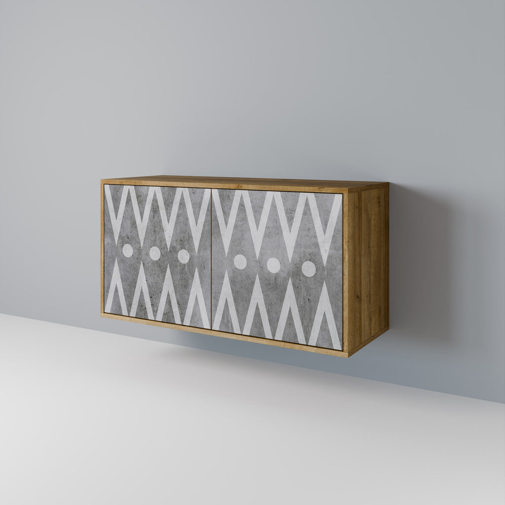 SHARP EDGES Aparador de 2 Portas em Efeito Carvalho