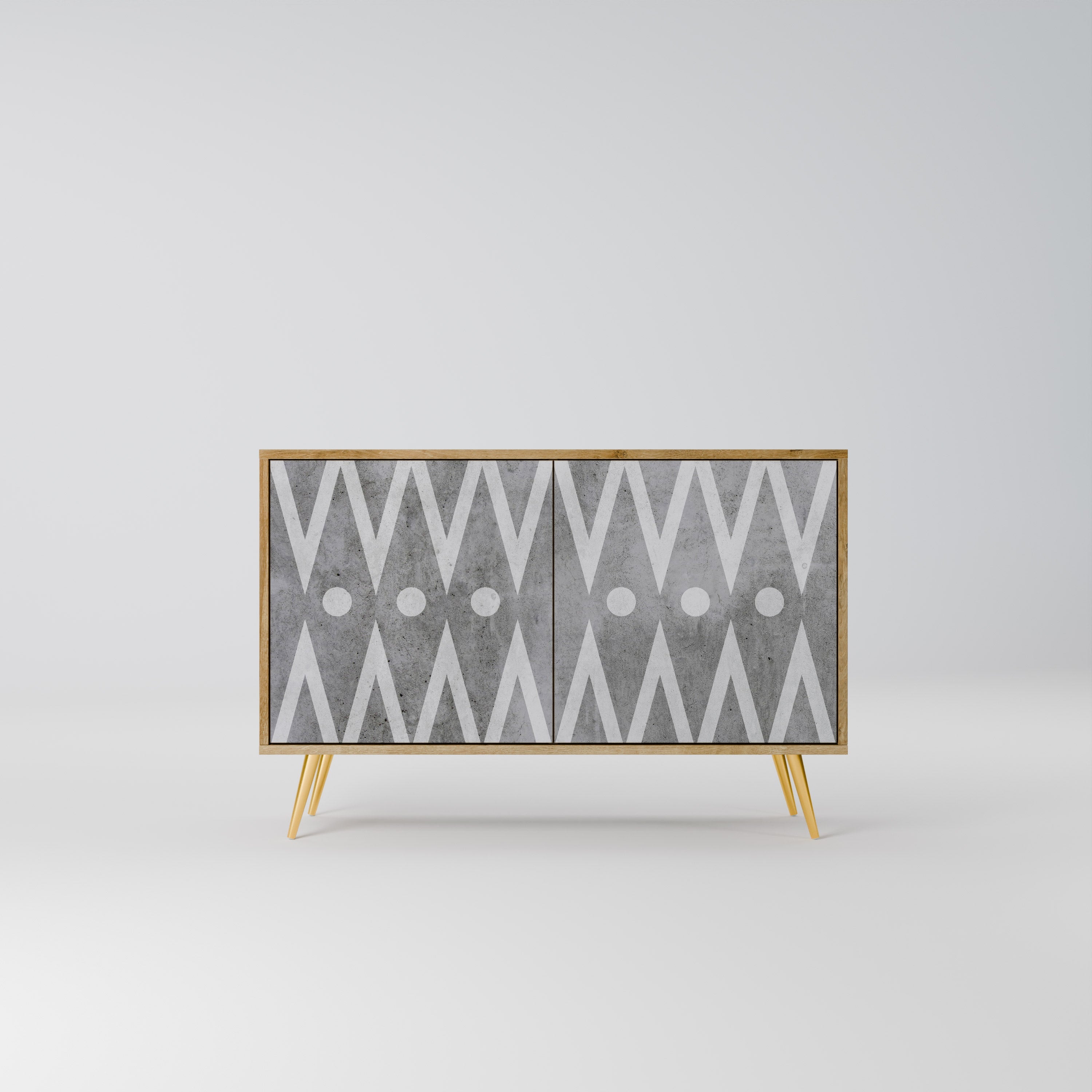 SHARP EDGES Aparador de 2 Portas em Efeito Carvalho