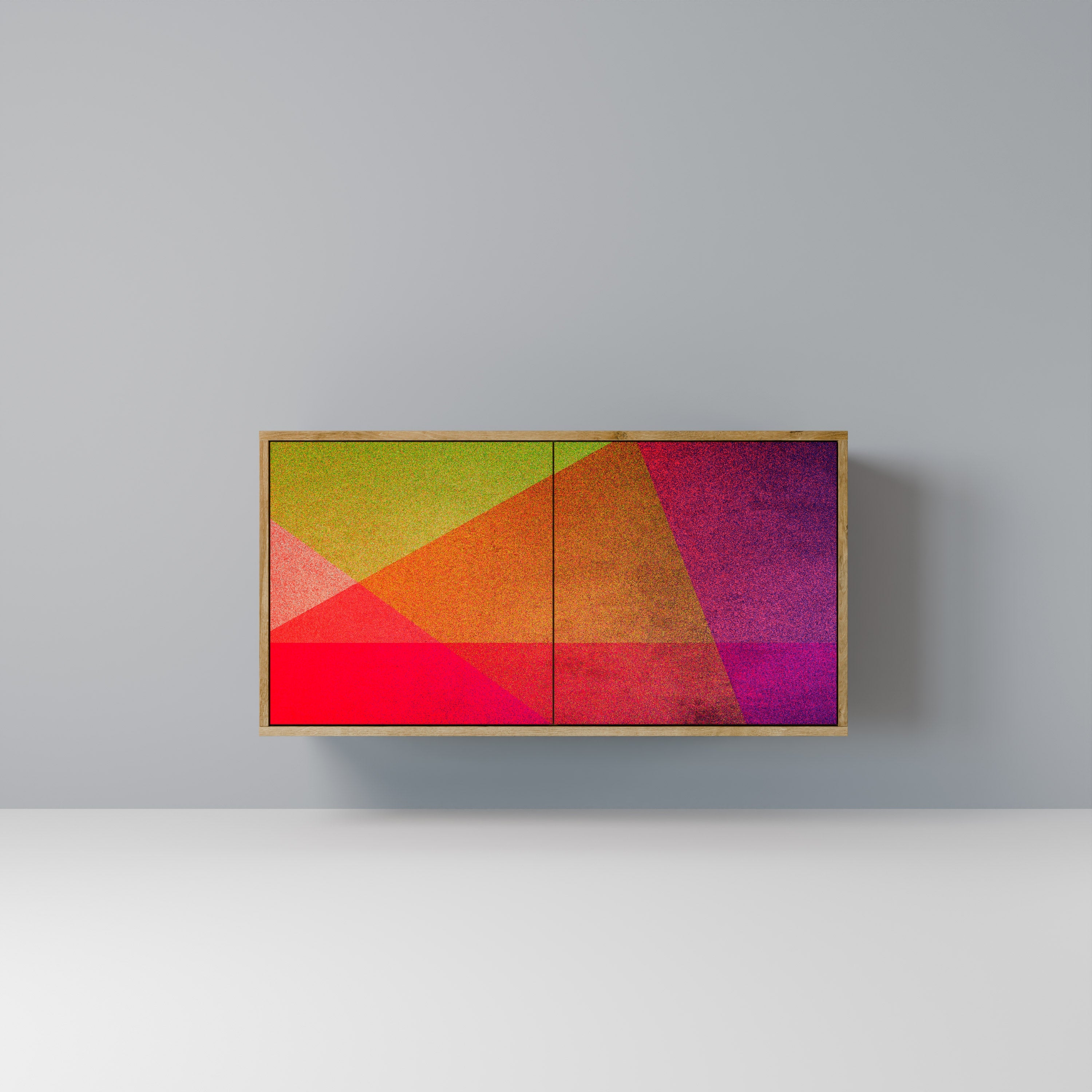 VIVID GEOMETRY Aparador de 2 Portas em Efeito Carvalho