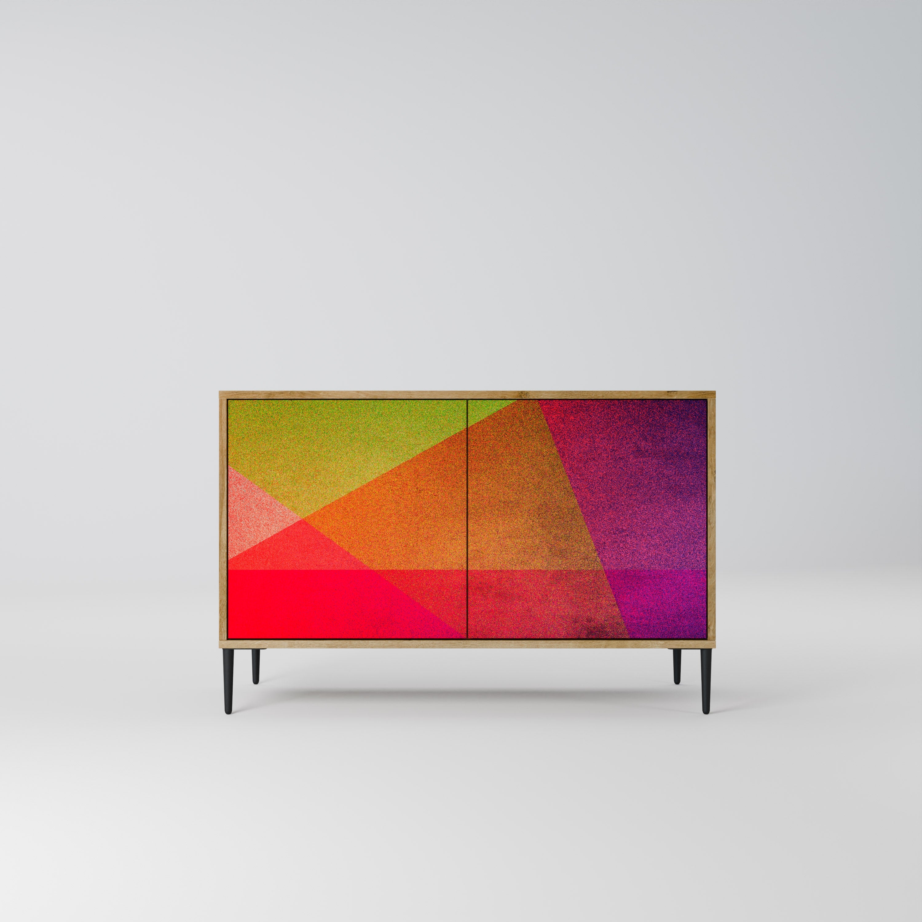 VIVID GEOMETRY Aparador de 2 Portas em Efeito Carvalho