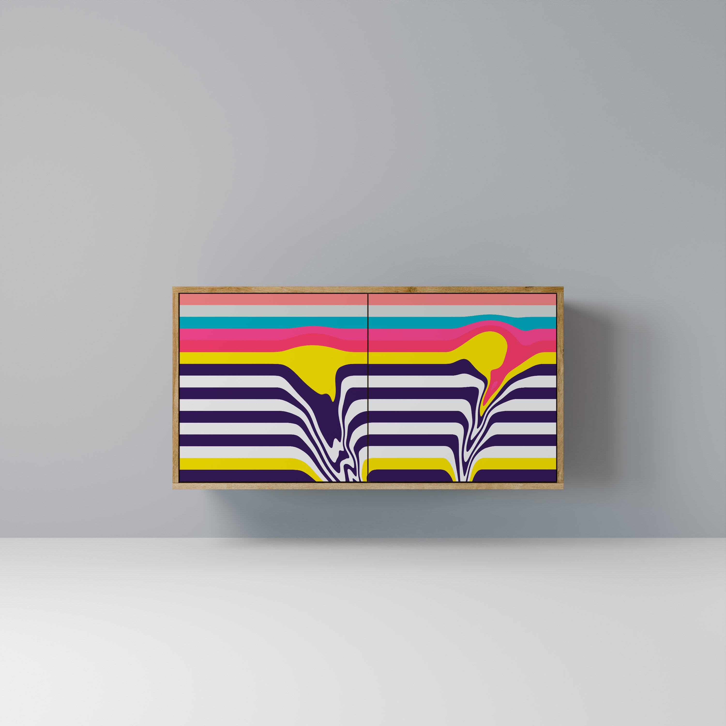 TONE COLLAPSE Aparador de 2 Portas em Efeito Carvalho