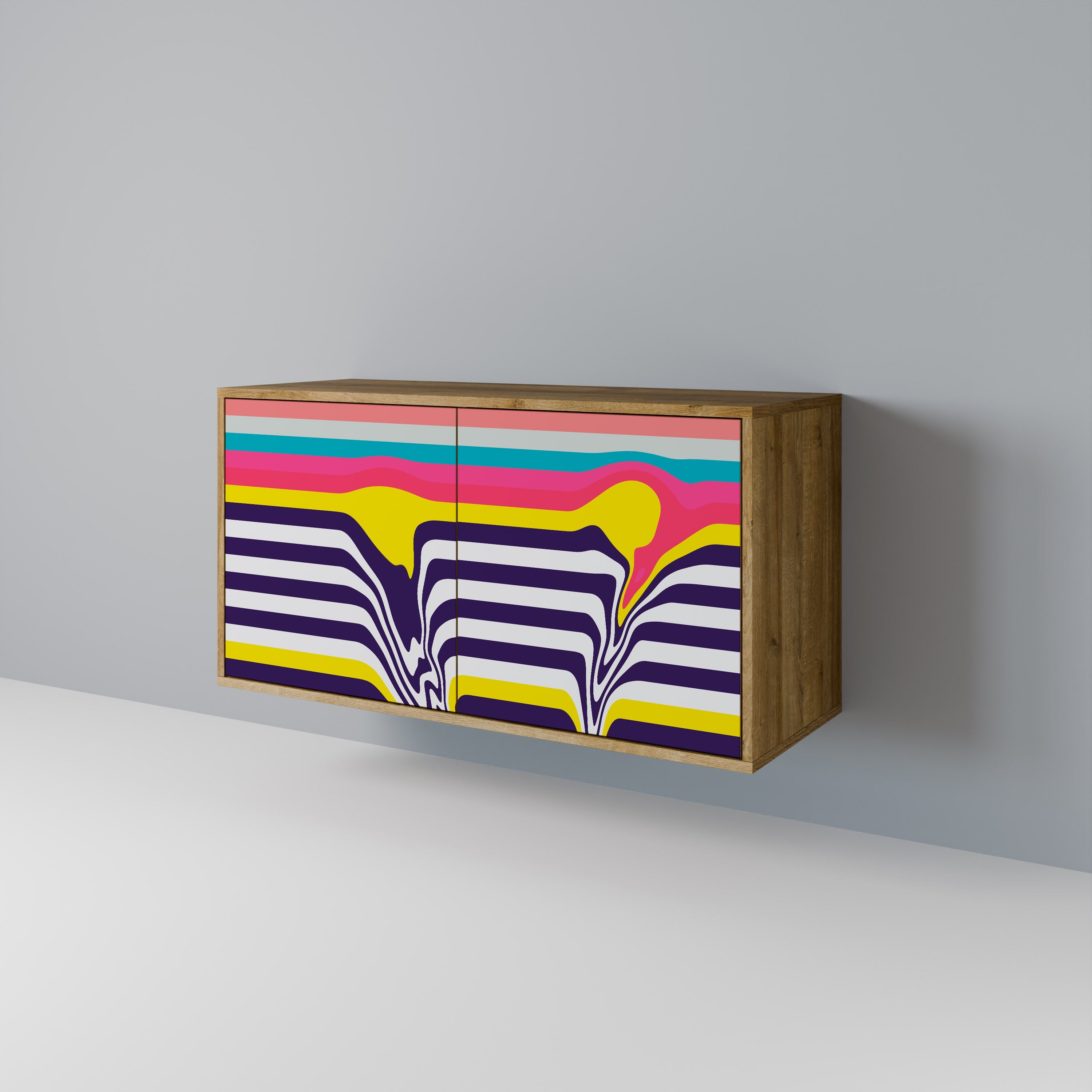 TONE COLLAPSE Aparador de 2 Portas em Efeito Carvalho