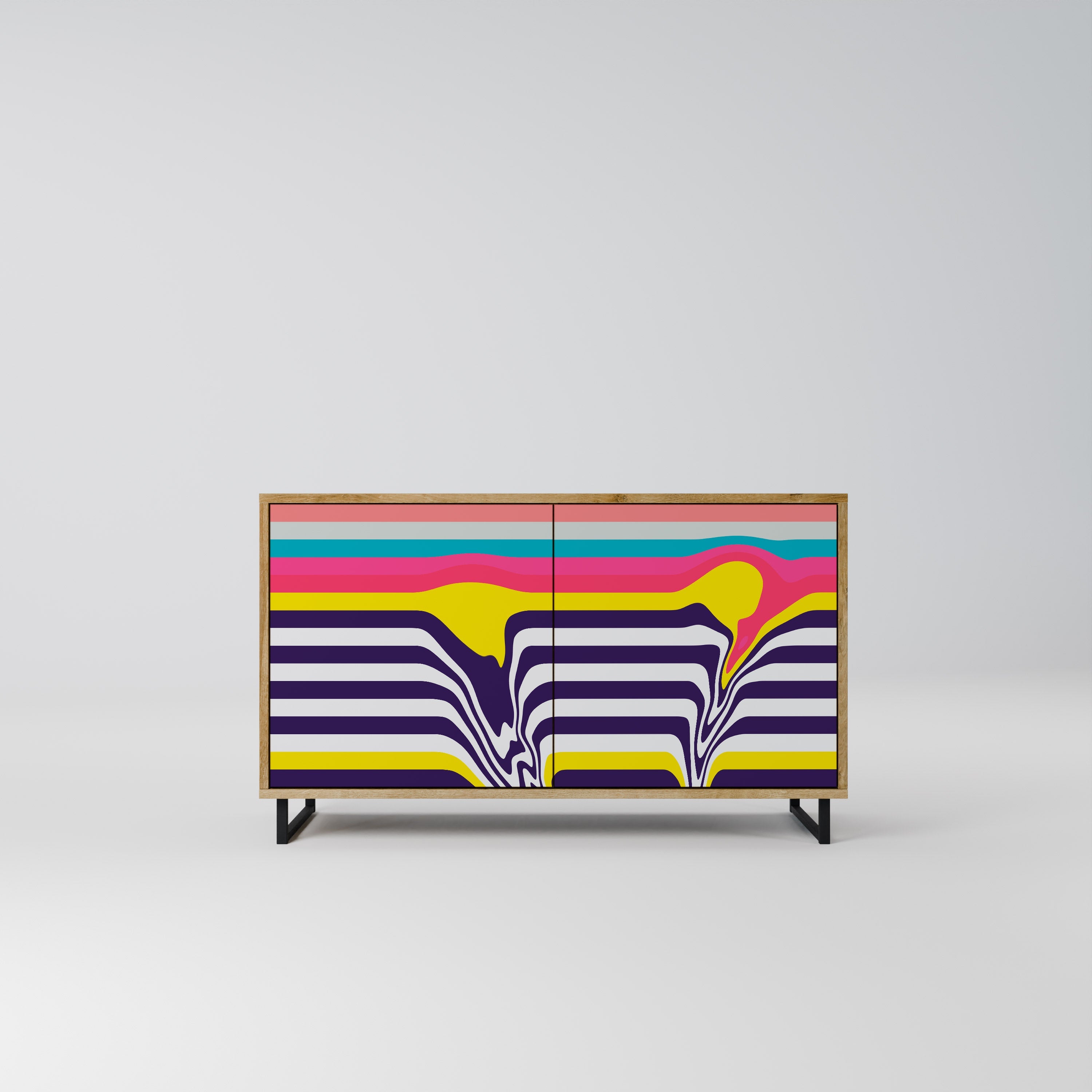 TONE COLLAPSE Aparador de 2 Portas em Efeito Carvalho