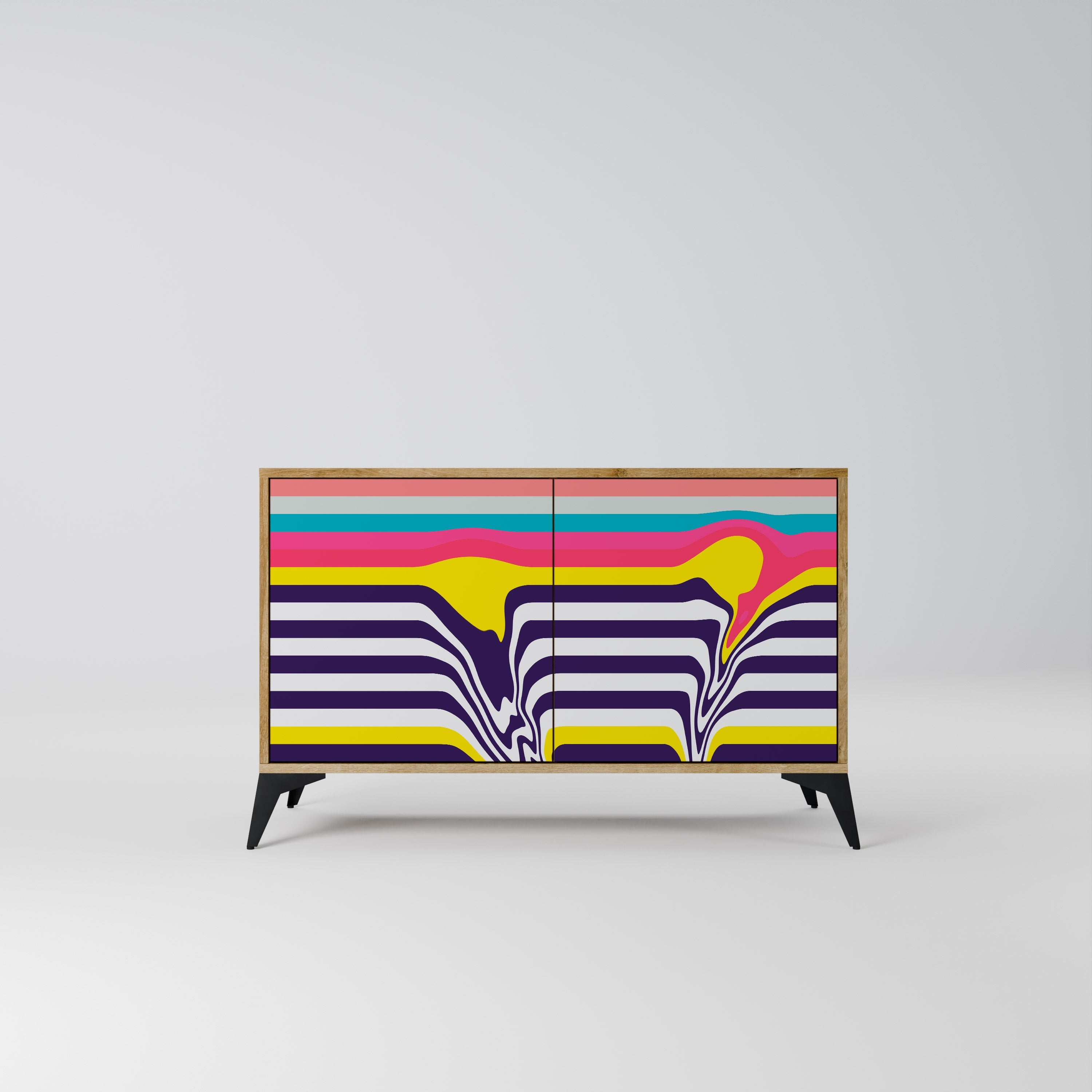 TONE COLLAPSE Aparador de 2 Portas em Efeito Carvalho