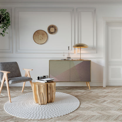 BEIGE GEOMETRY Aparador de 2 Portas