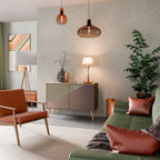 BEIGE GEOMETRY Aparador de 2 Portas em Efeito Carvalho