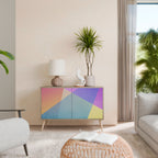 BRIGHT GEOMETRY Aparador de 2 Portas em Efeito Carvalho