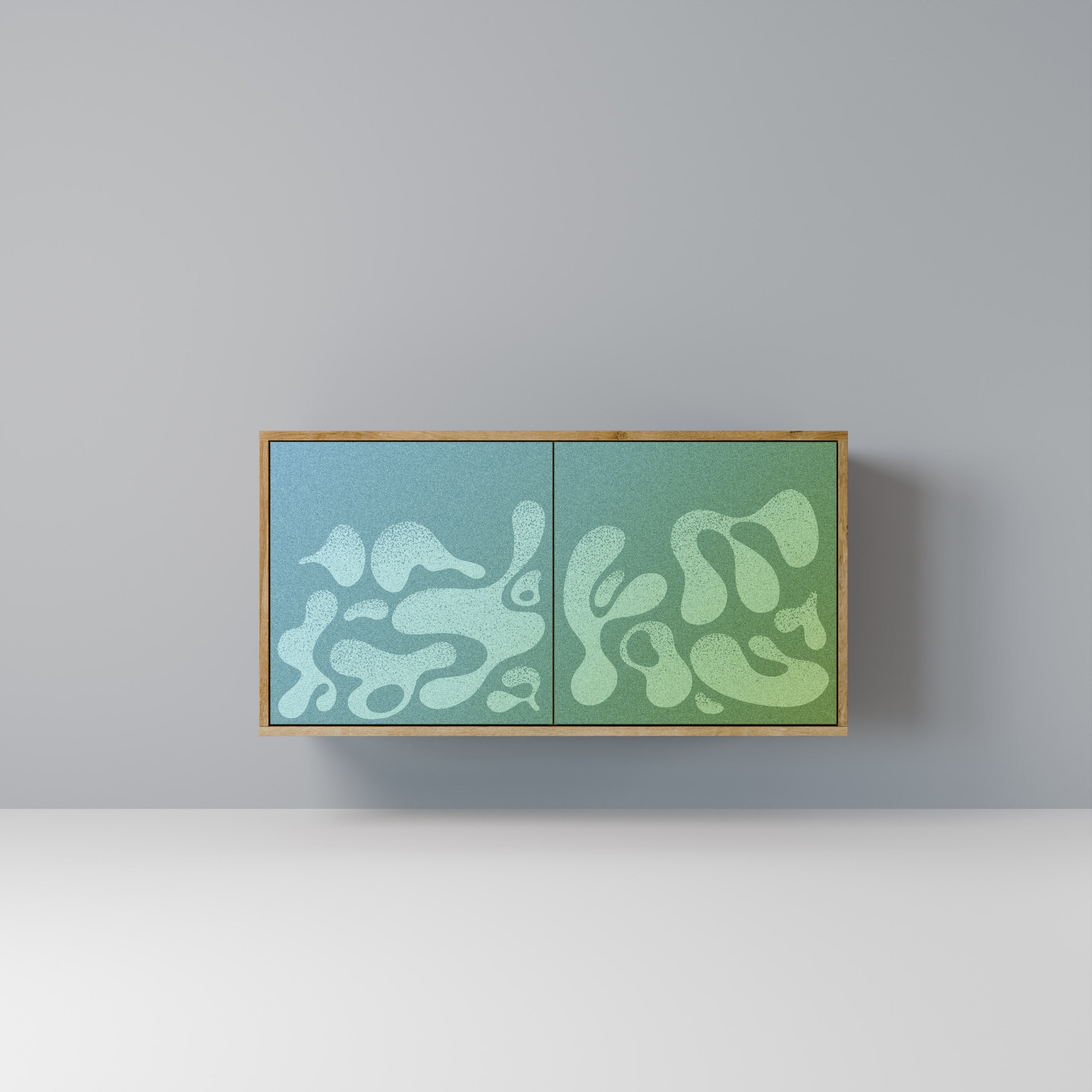 IRREGULAR BLUE Aparador de 2 Portas em Efeito Carvalho