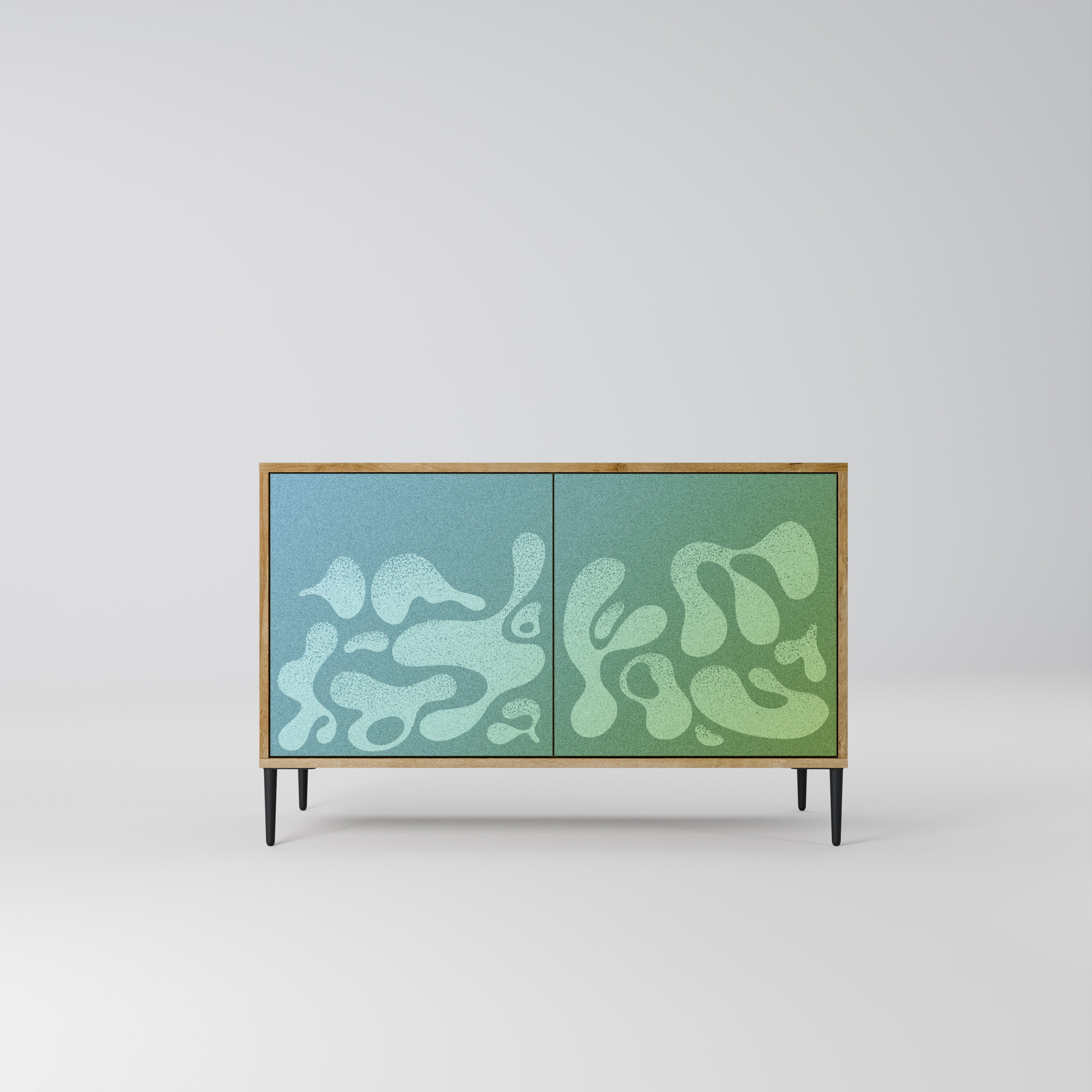 IRREGULAR BLUE Aparador de 2 Portas em Efeito Carvalho