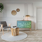 IRREGULAR BLUE Aparador de 2 Portas em Efeito Carvalho